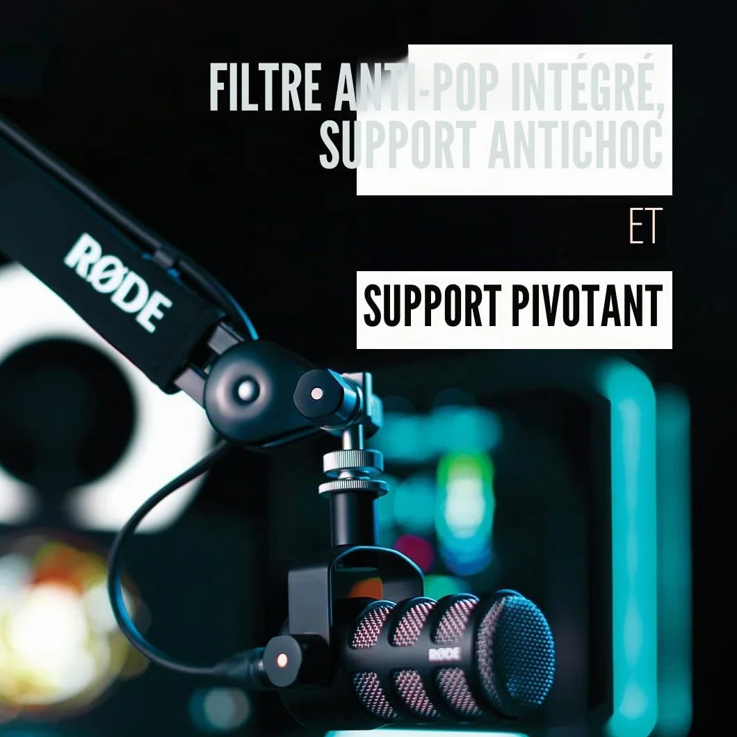 RØDE PodMic Microphone dynamique broadcast XLR Noir