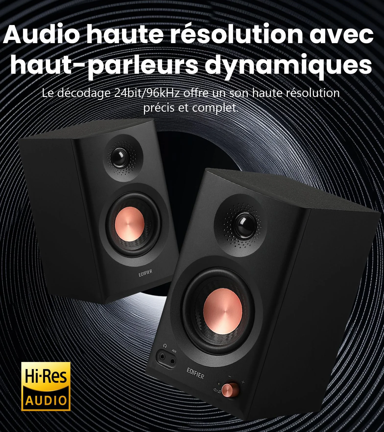 Edifier MR3 Haut Parleurs de Studio Compacts 2.0, Hi-Res Audio, Bluetooth V5.4, Noir