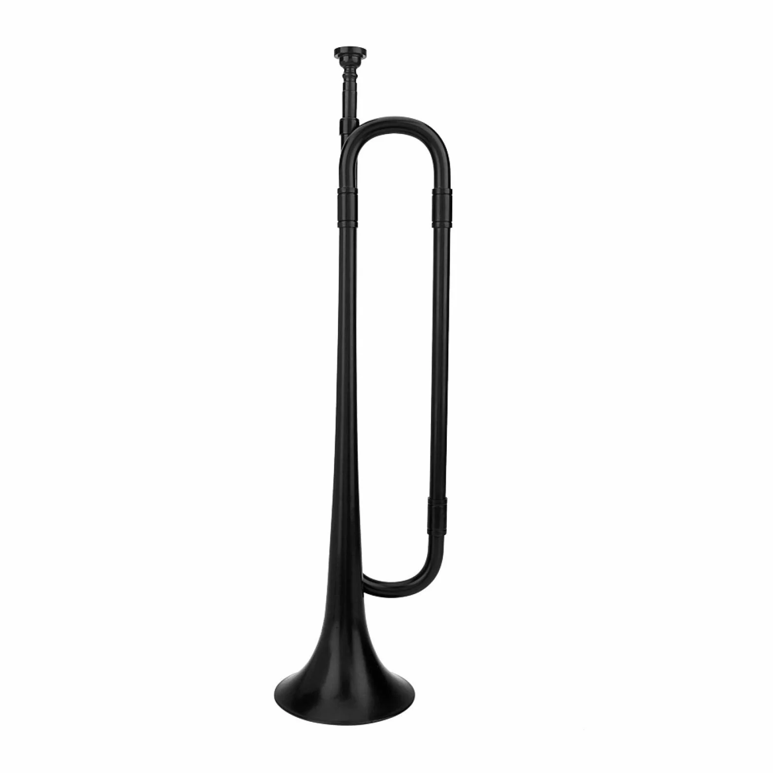 Trompette cavalerie clairon en Plastique avec Embouchure B pour Enfants étudiants débutants Noir