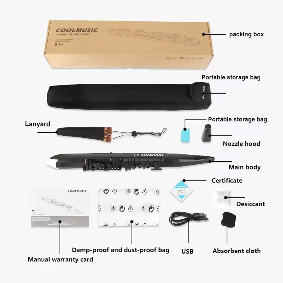 Coolmusic Mini Saxophone Numérique Aérophone 3 Sensibilités Soufflage