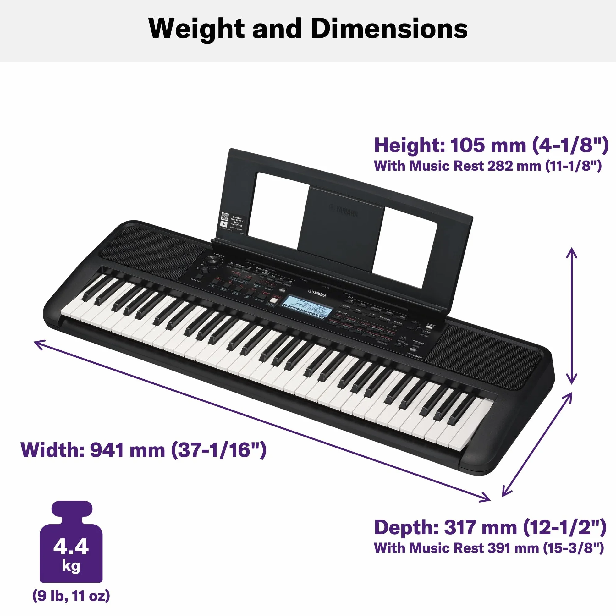 Yamaha PSR-E383 Clavier portable 650 voix polyphonie 48 notes