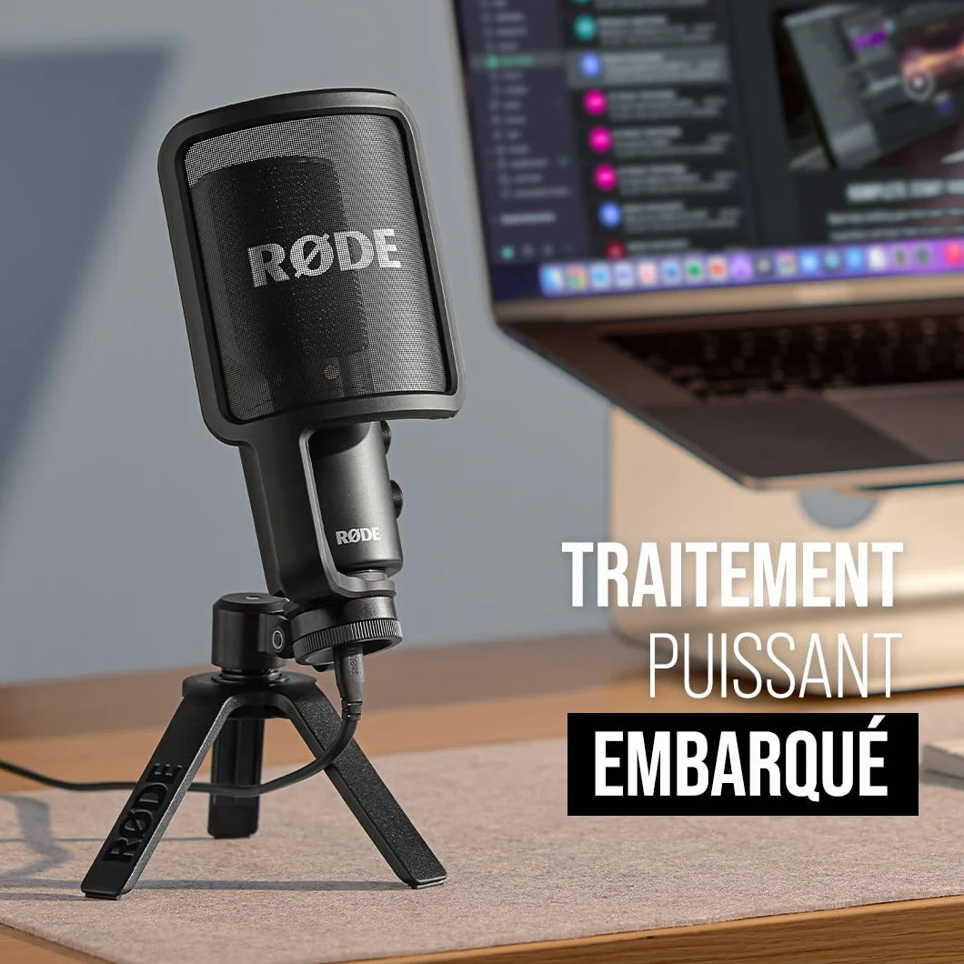 RØDE NT-USB+ Microphone USB à Condensateur Pro avec Interface Audio Intégrée, USB-C, Monitoring Casque