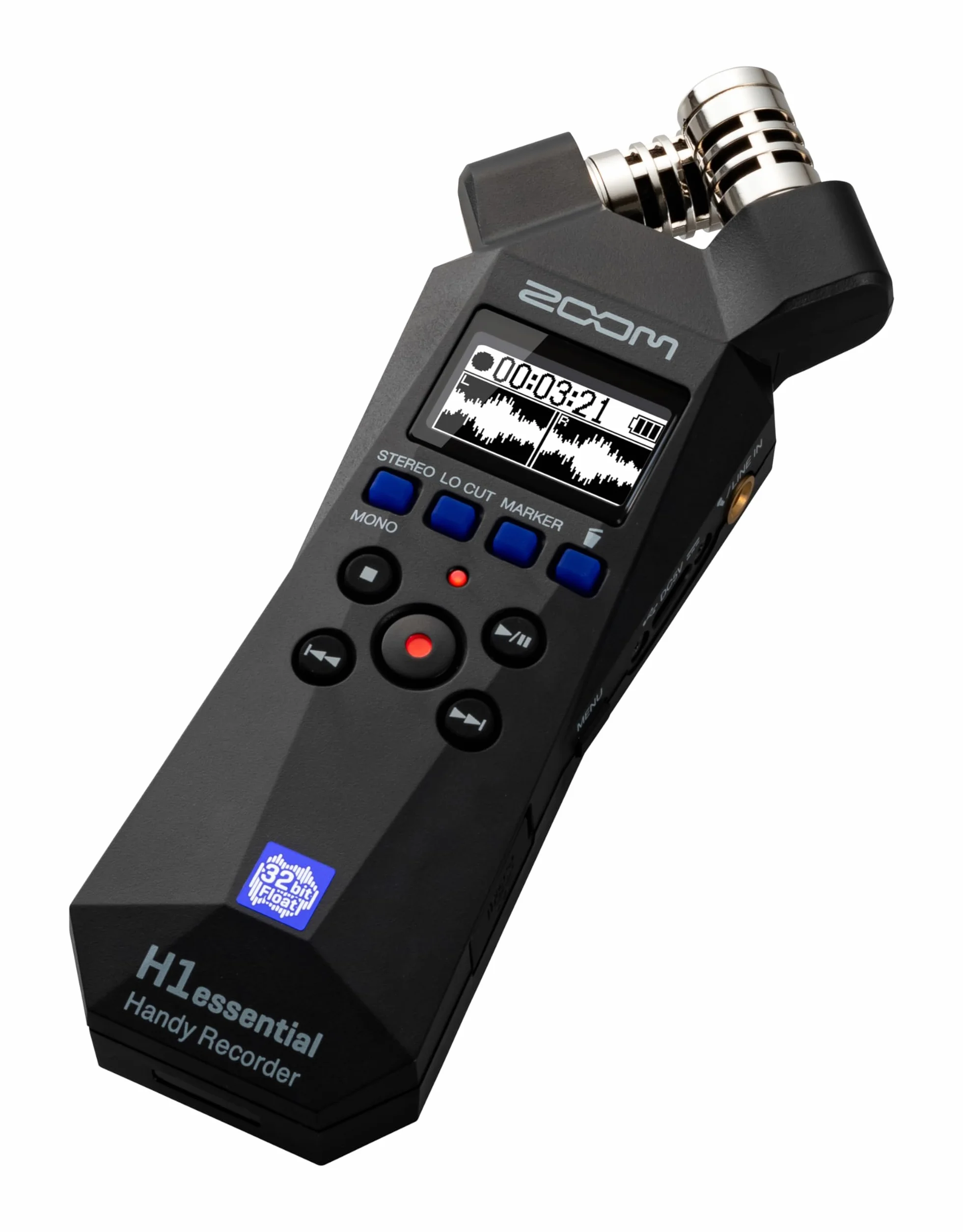 Zoom H1essential Enregistreur Portable 2 Pistes 32 Bits Dictaphone Micro Stéréo X/Y Interface Audio USB