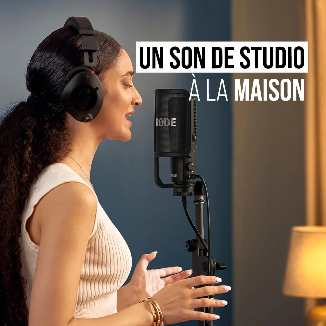 RØDE NT-USB+ Microphone USB à Condensateur Pro avec Interface Audio Intégrée, USB-C, Monitoring Casque