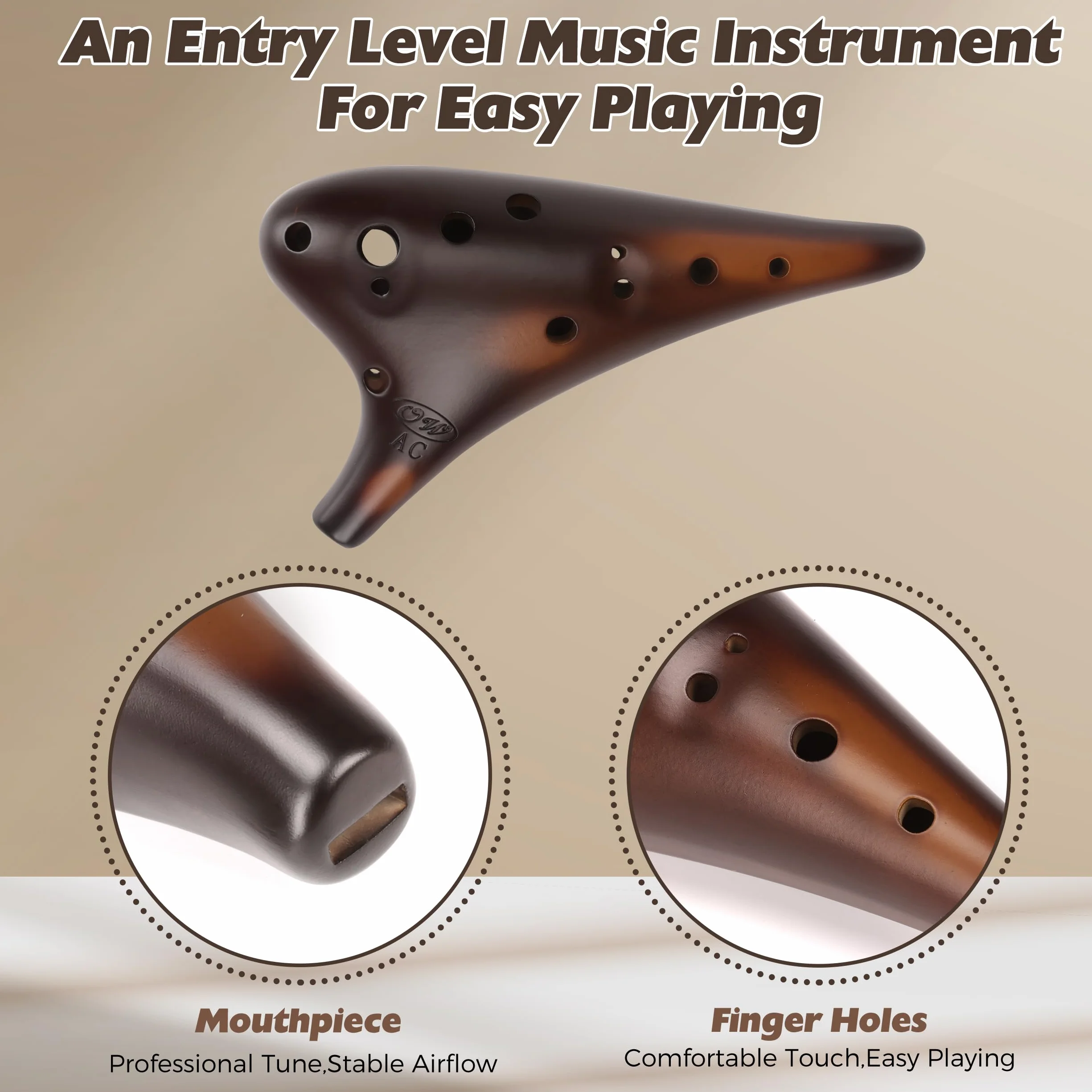 Forest Whisper Ocarina ténor classique Alto C 12 trous