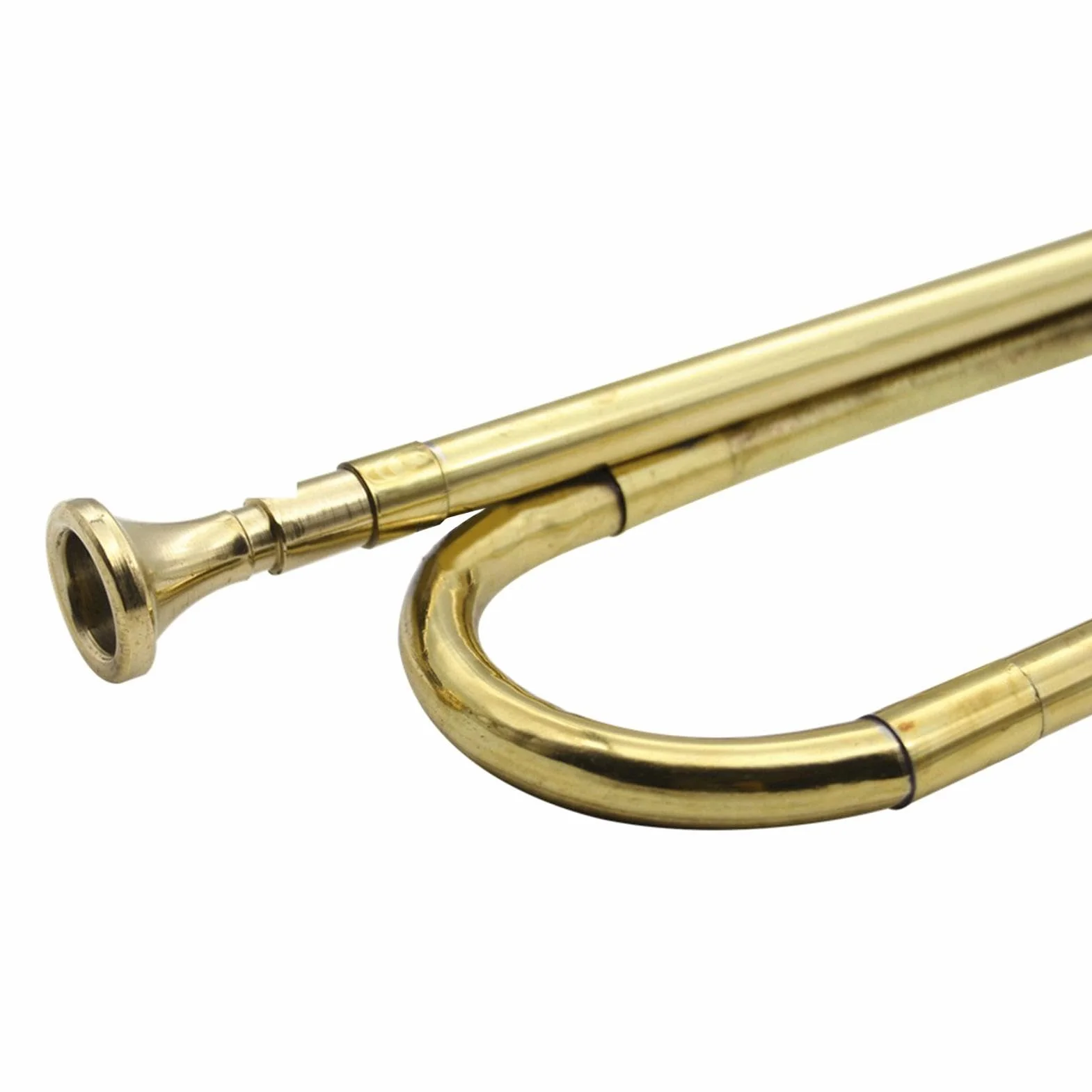 Trompette de cavalerie clairon en laiton portable, instrument de musique rétro pour débutant