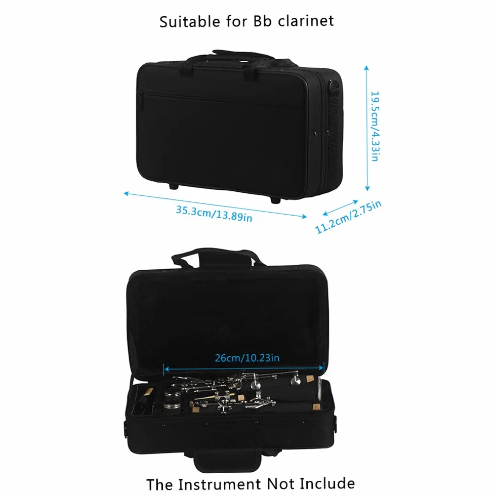 Étui à clarinette SIB Sac souple rembourré 600D résistant à l'eau bandoulière réglable