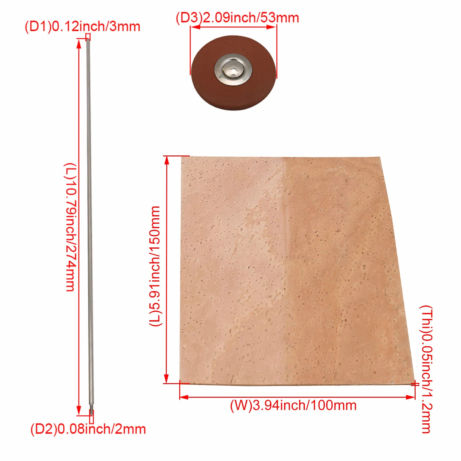 Kit réparation saxophone ténor rouleaux vis écrous liège 15 x 10 x 0,12 cm