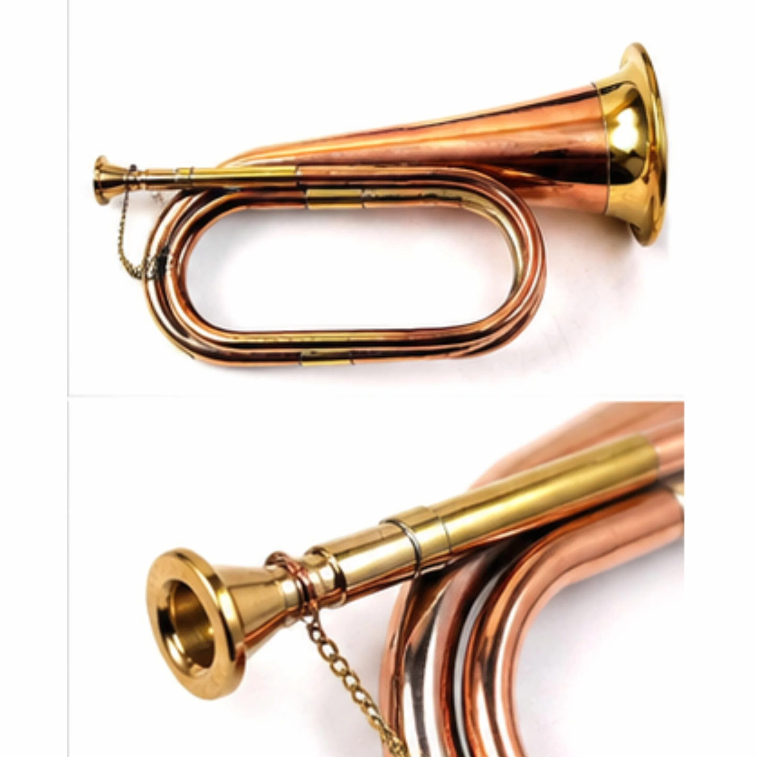 Bugle en laiton pur fait à la main Marron