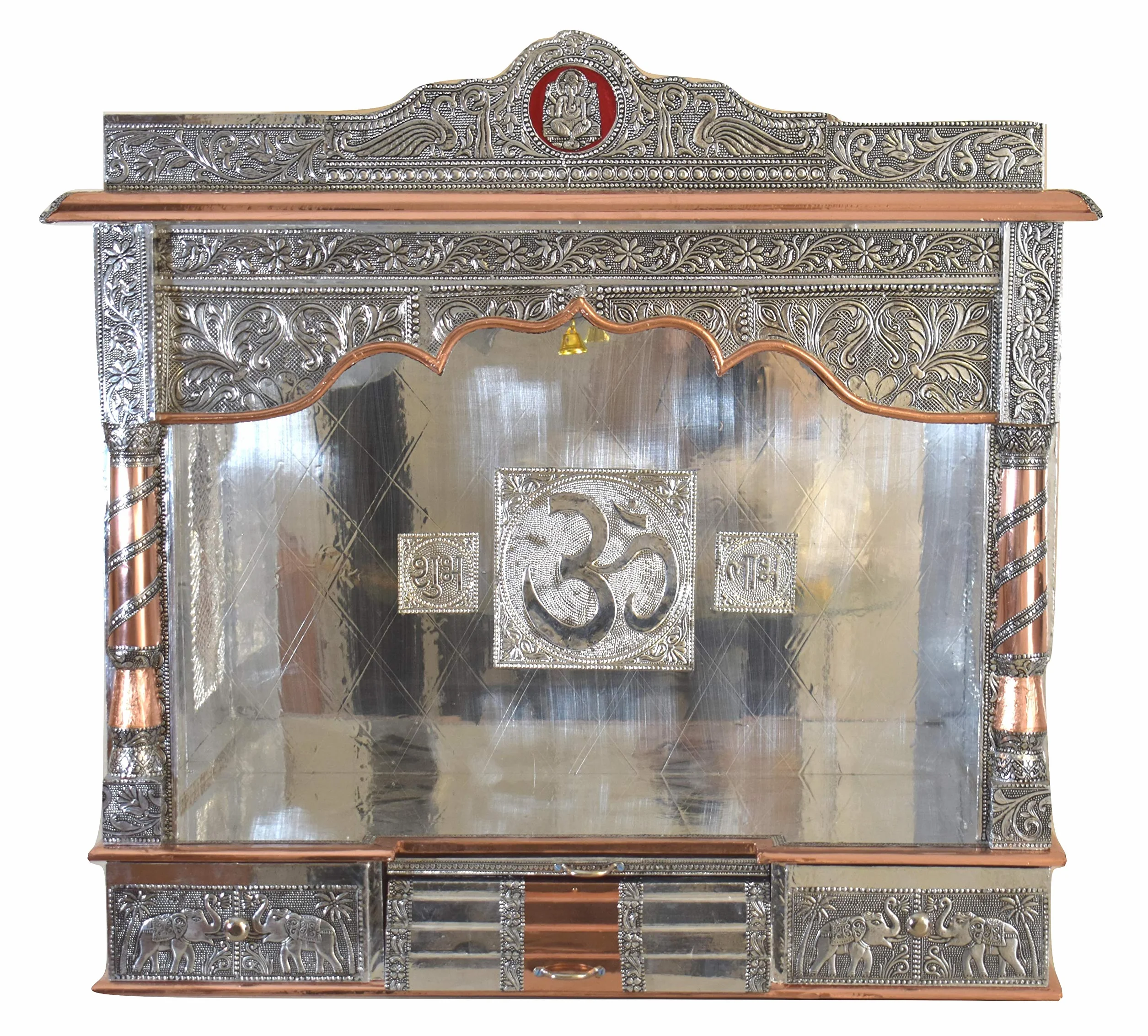 Bentleys Pooja Mandira Temple Hindou 81,3 cm Bois Argent