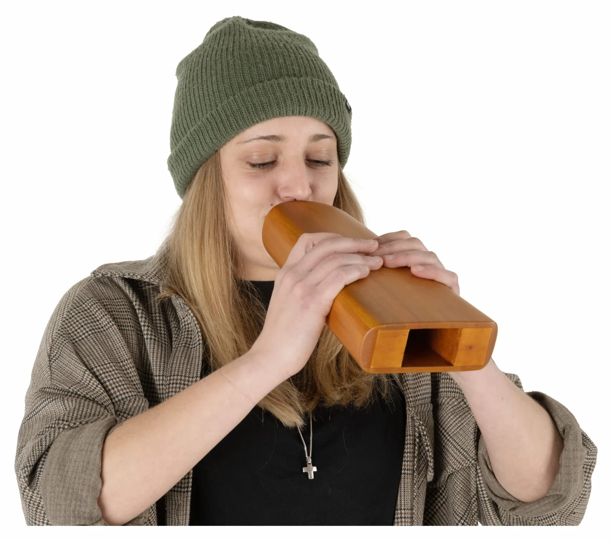Classic Cantabile TD-1 Travel Didgeridoo 30 cm bois d'acajou laqué son authentique