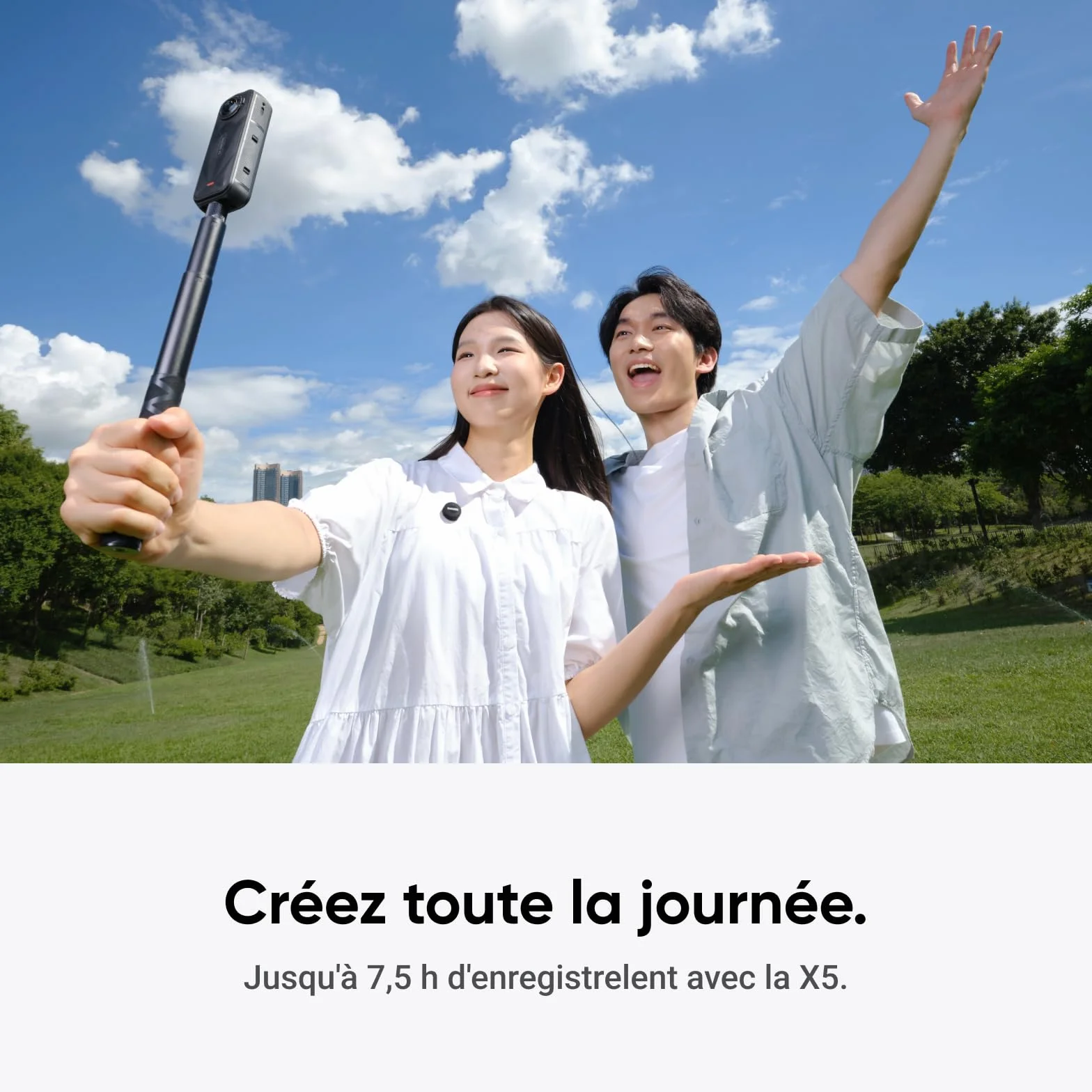 Insta360 Émetteur Mic Air Micro sans Fil 7,9 g Réduction de Bruit X5 X4 X4 Air Ace Pro 2 GO Ultra
