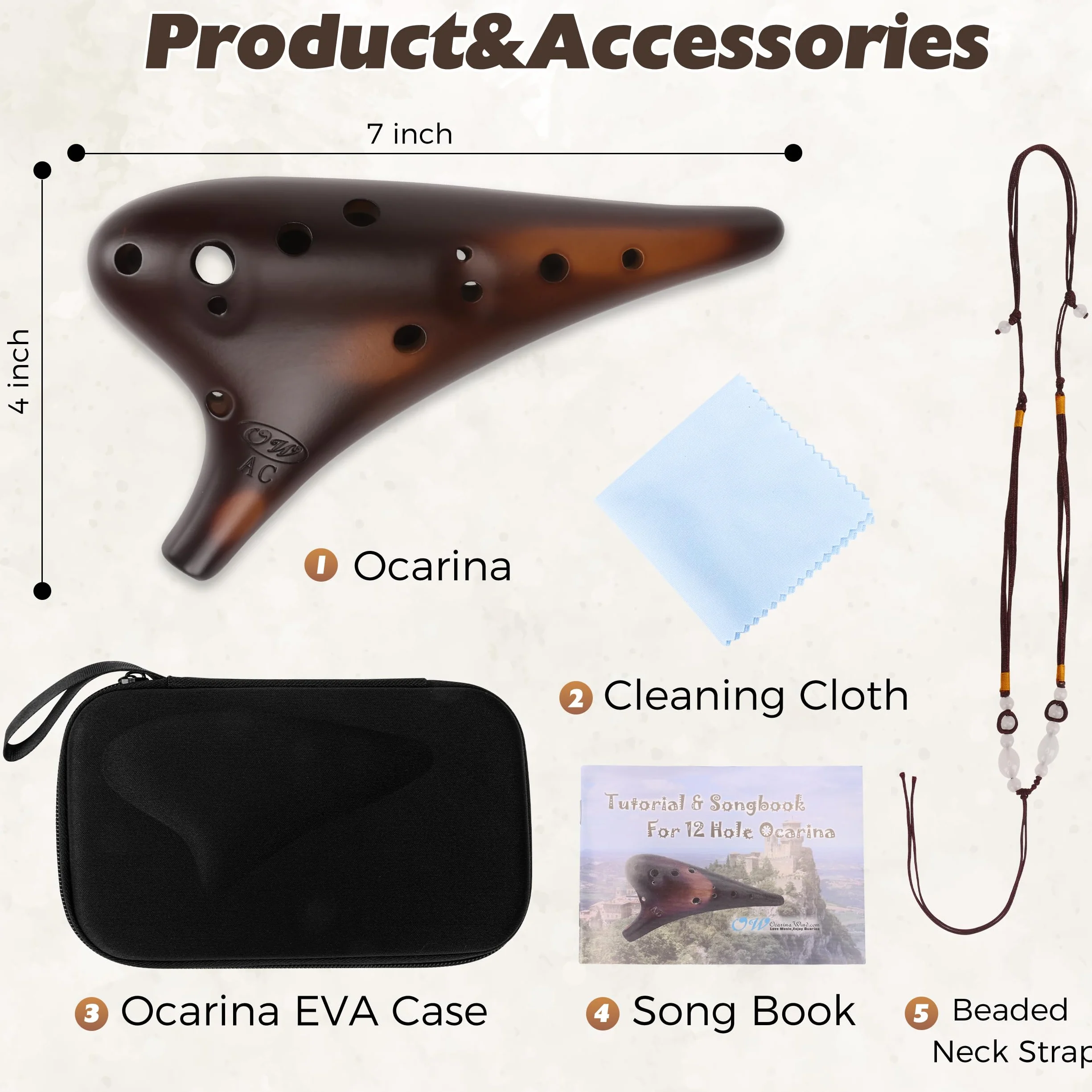 Forest Whisper Ocarina ténor classique Alto C 12 trous