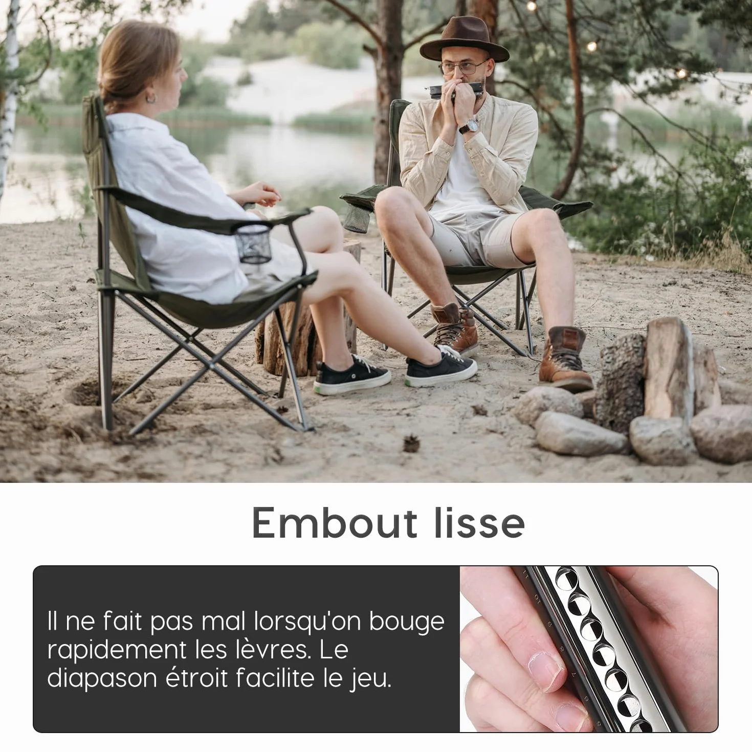 Harmonica Chromatique Clé de Do 12 Trous 48 Tonalités pour Enfants Débutants Adultes