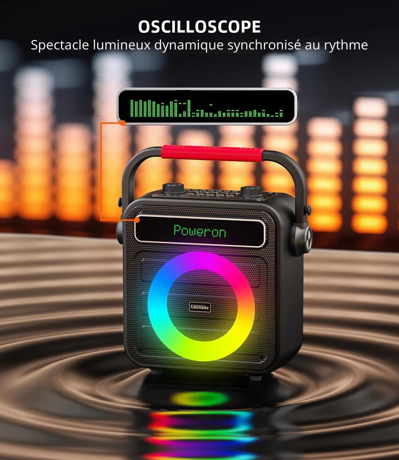 Professionnel Enceinte Bluetooth Puissante avec 2 Micros sans Fil Système PA Portable Karaoke Adulte