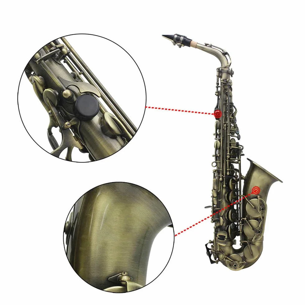 Saxophone Alto Btuty en Mi Bémol Finition Antique Haute Courbée Clé Sculptée Avec Étui Gants Chiffon Sangles Brosse