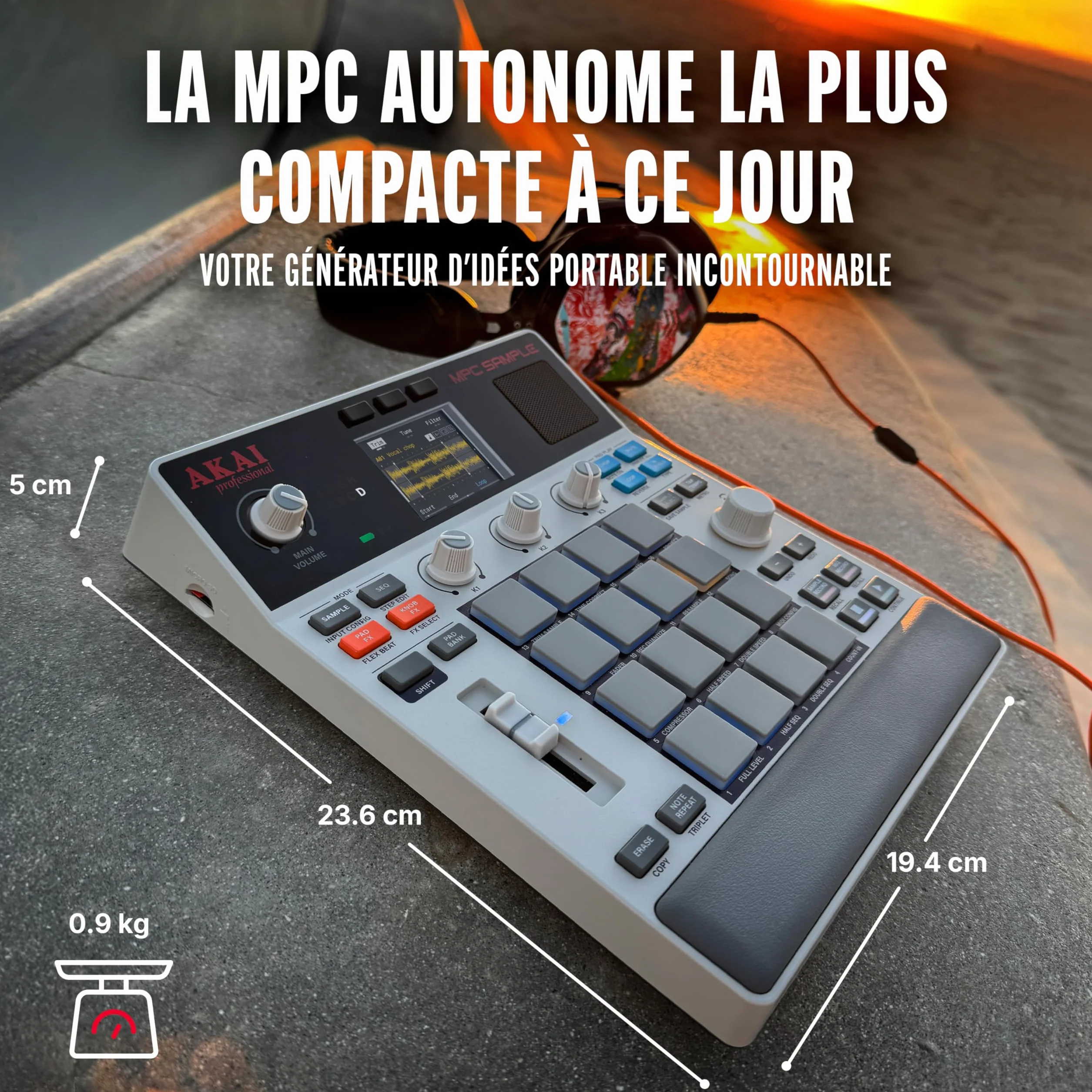 Akai Professional MPC Sample Sampler Portable Autonome avec Batterie Rechargeable USB-C