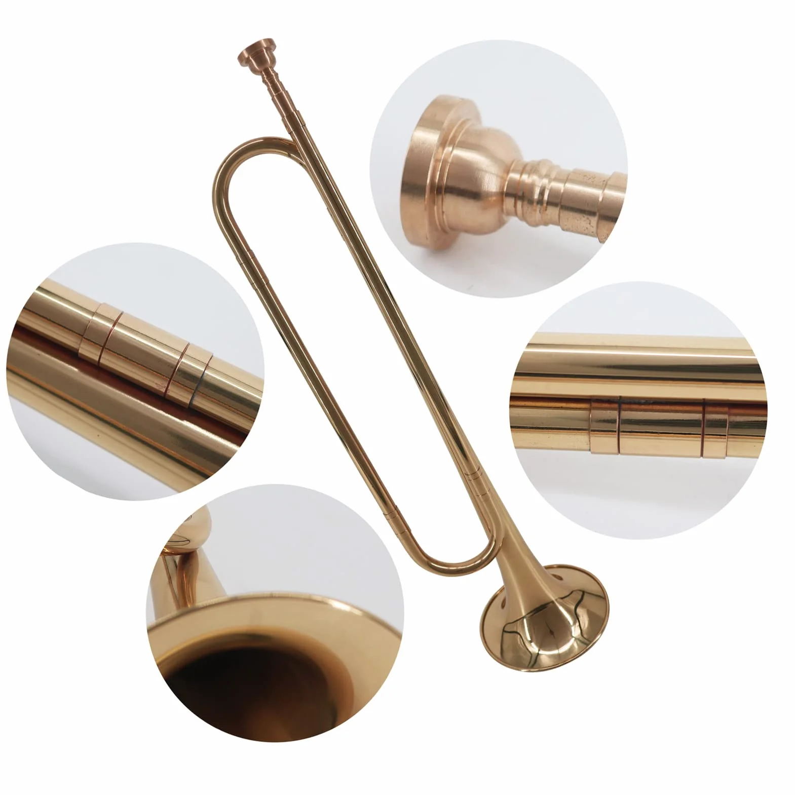 Trompette plate en laiton Bugle Call avec embout pour cartable