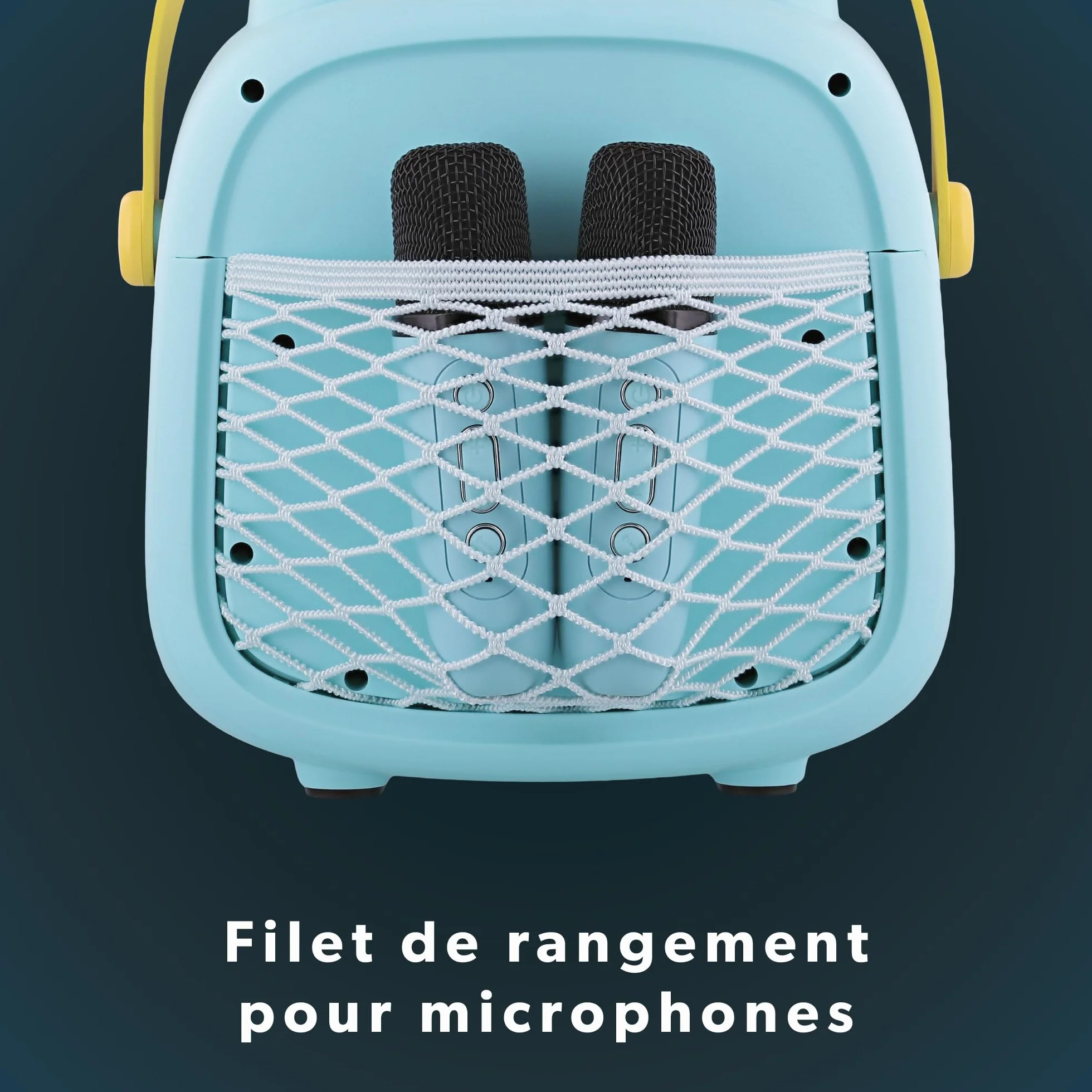 T'nB Enceinte Bluetooth Karaoke 2 Microphones sans Fil 5 Effets Vocaux RGB USB Jack 3,5 mm Portable Bleu