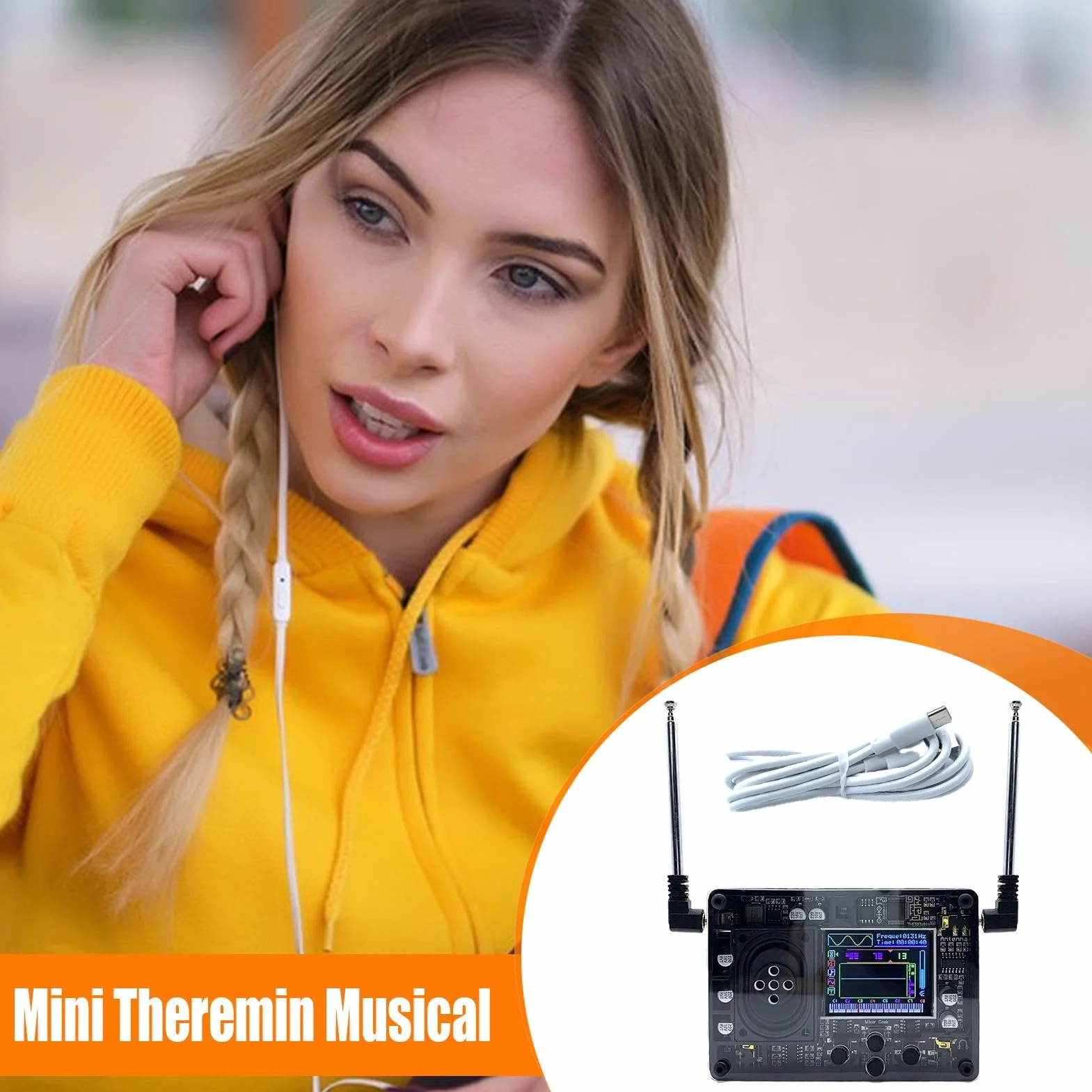 Thérémine rétro instrument de musique électronique avec écran OLED réglable