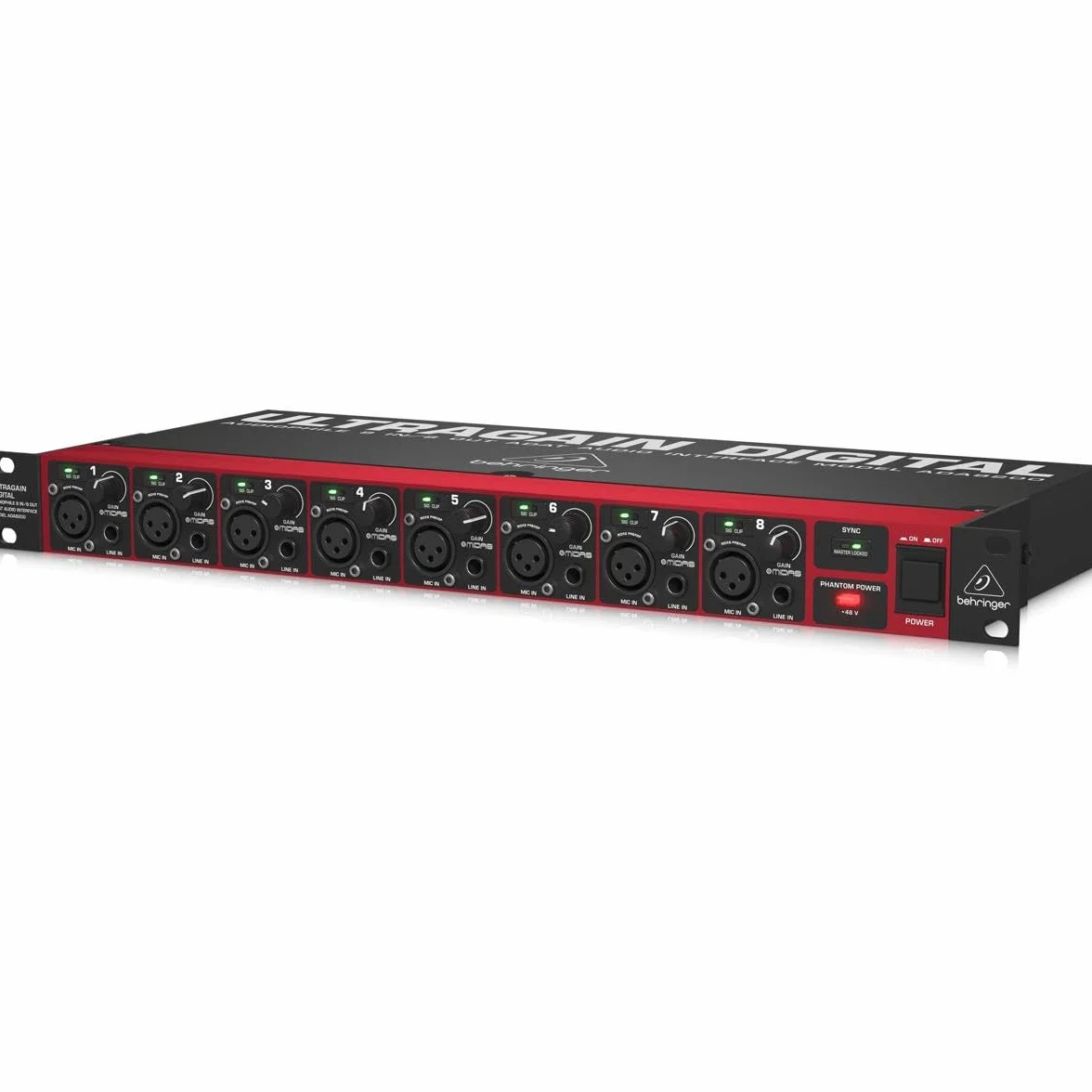 Behringer Ada8200 Interface Audio Numérique 8 Entrées 8 Sorties ADAT Audiophile Préamplis Micro Midas