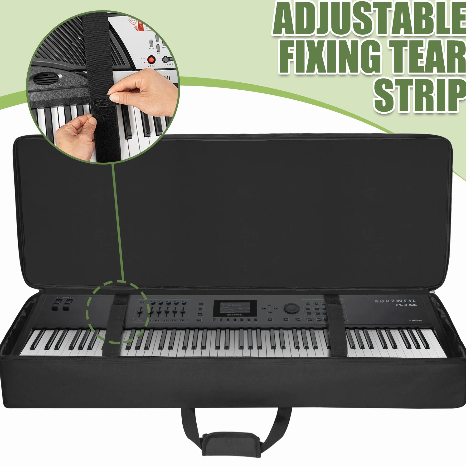 OUUTMEE Sac pour Clavier 88 Touches, Sac de Transport pour Piano électrique 137x33x17cm