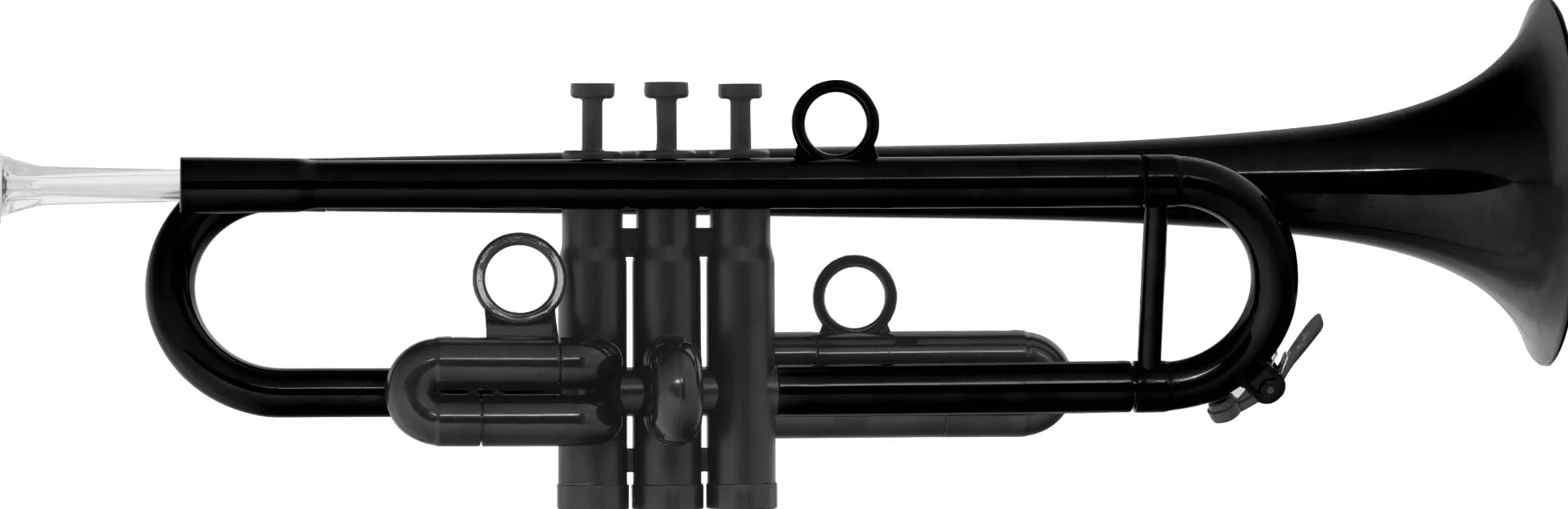 Classic Cantabile PTP-10BK Trompette Sib plastique ABS 450 g légère résistante intempéries housse 2 embouchures 2 pistons interchangeables pavillon 129 mm noir