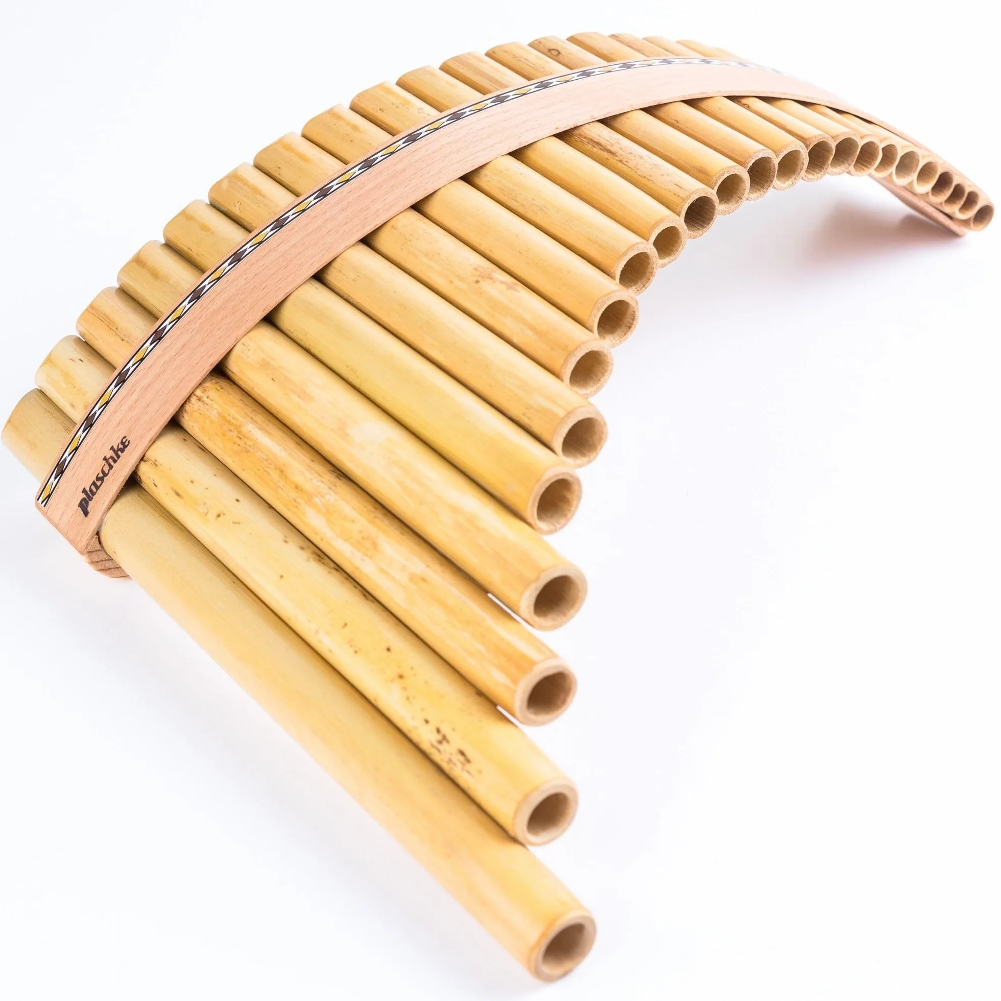 Flûte de Pan Plaschke 12 tubes en bois fait main avec livre d'instructions