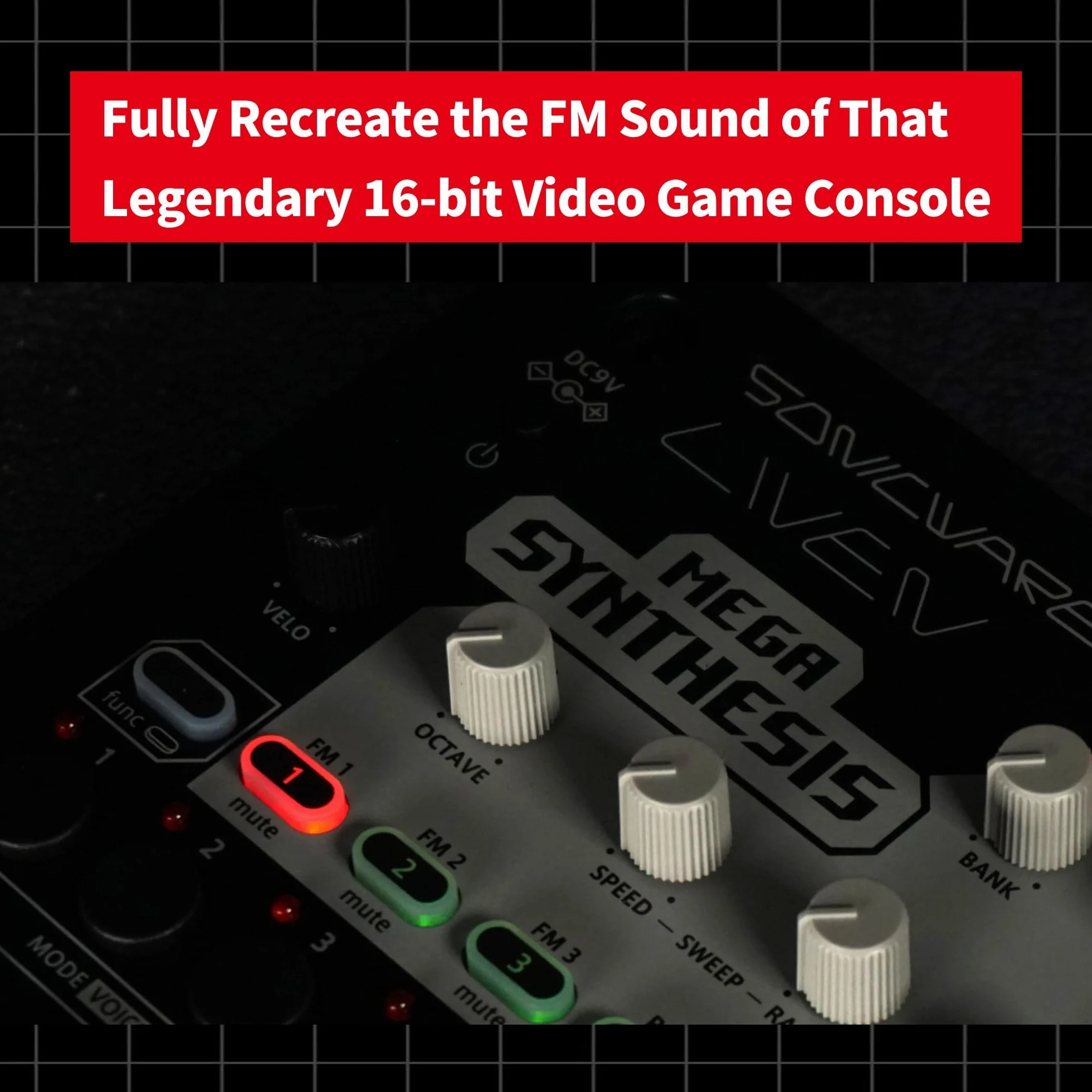Sonicware Liven MEGA SYNTHESIS Compositeur de musique rétro 320 sons FM 64 kits percussions PCM séquenceur 6 pistes 10 effets