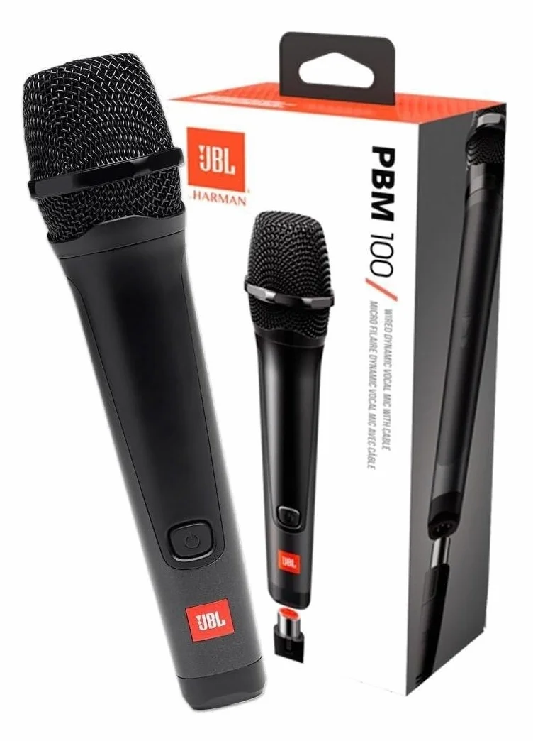 JBL PBM100 Microphone Dynamique avec fil pour série JBL Partybox – Noir