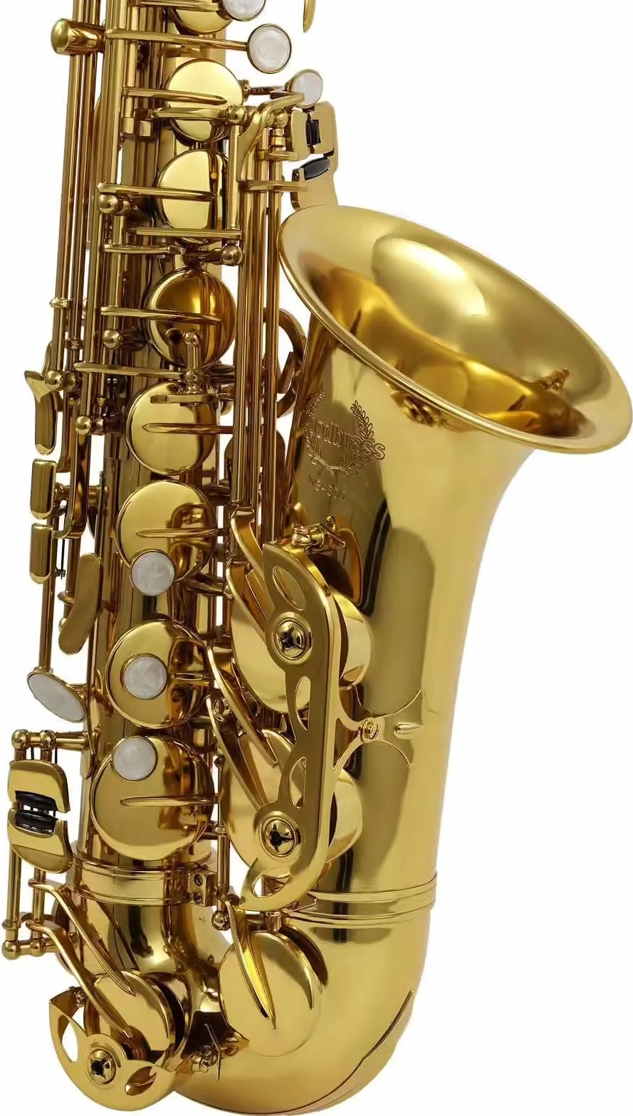 Woodbrass WSA300 Saxophone Alto Mi♭ Verni Laiton Verni Instrument à vent Débutant Prêt à Jouer Étui Accessoires Inclus