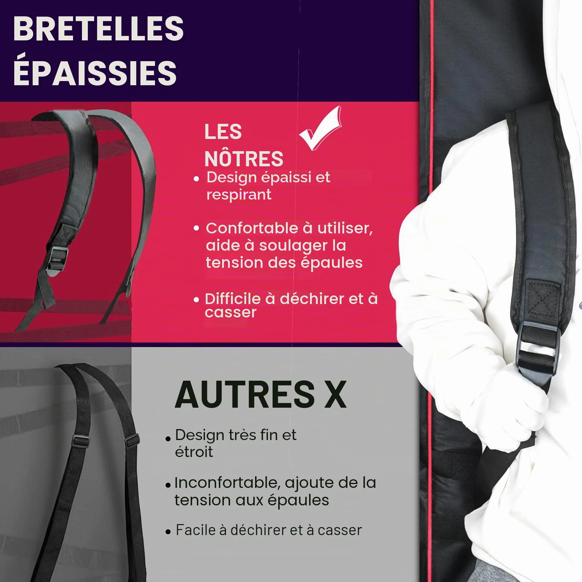 Ruibo Housse de Transport pour Clavier 61 Touches, Tissu Oxford 600D imperméable, 101,6 x 40,6 x 15,2 cm, Noir + Rouge