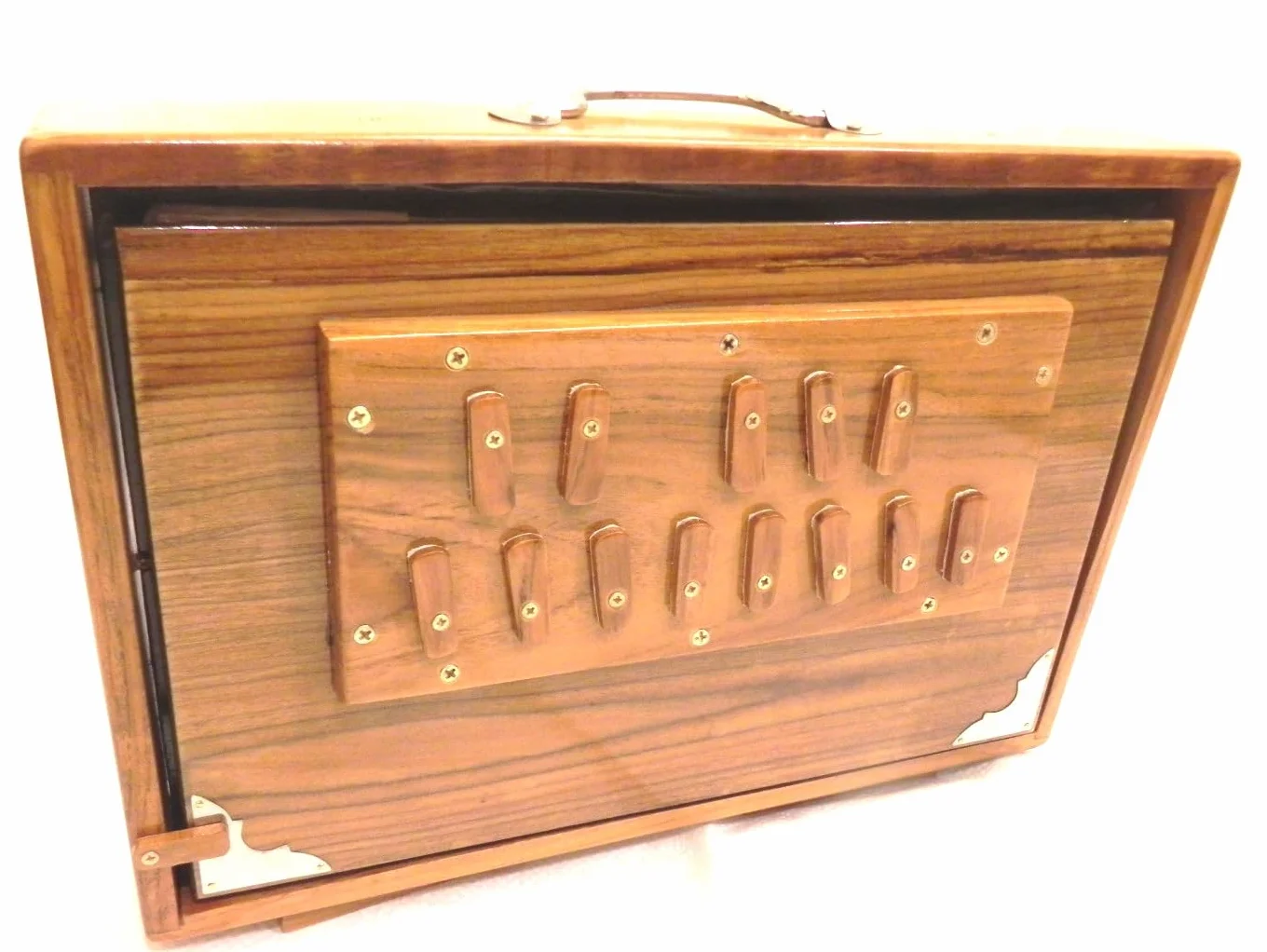 Boîte Shruti en bois de pin et laiton 38,1 x 25,4 x 7,62 cm accordé à 440 Hz pour yoga kirtan