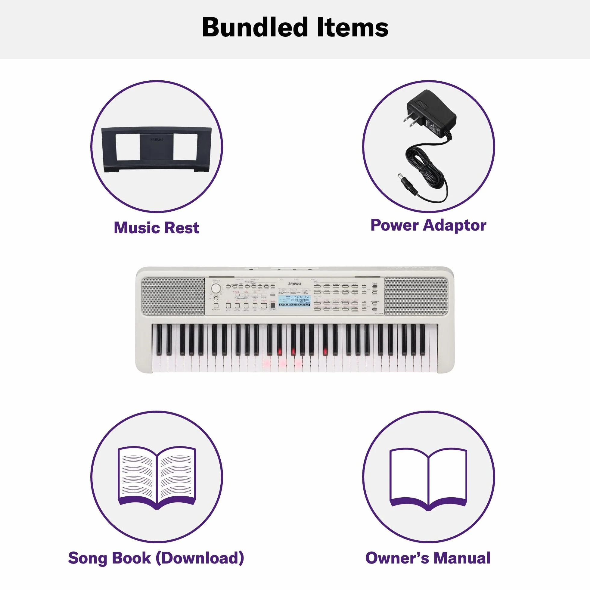 Yamaha EZ-310 Clavier portable 61 touches tactiles guide lumineux polyphonie 48 notes débutants