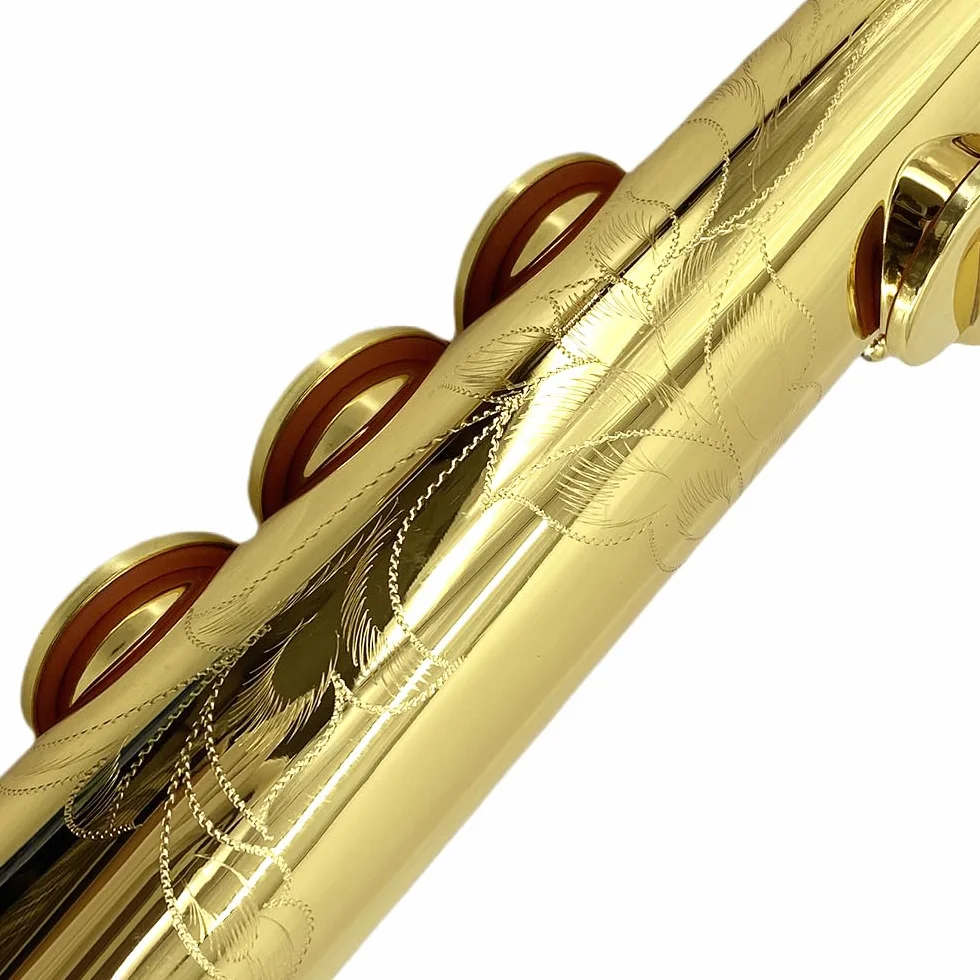 Saxophone soprano droit si bémol laqué doré avec étui embouchure sangle