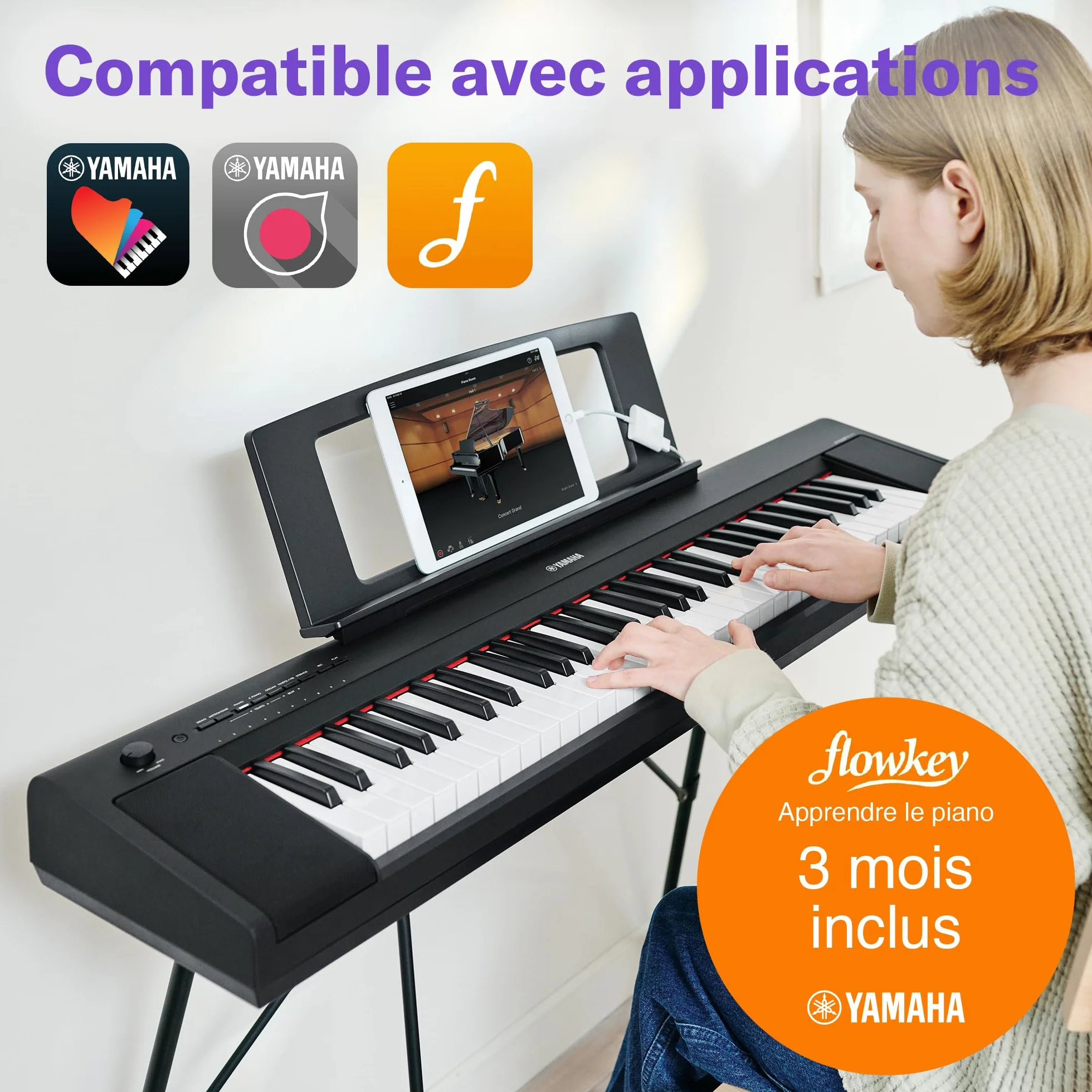Yamaha Piaggero NP-15 Clavier numérique 61 touches 15 voix instrumentales portable