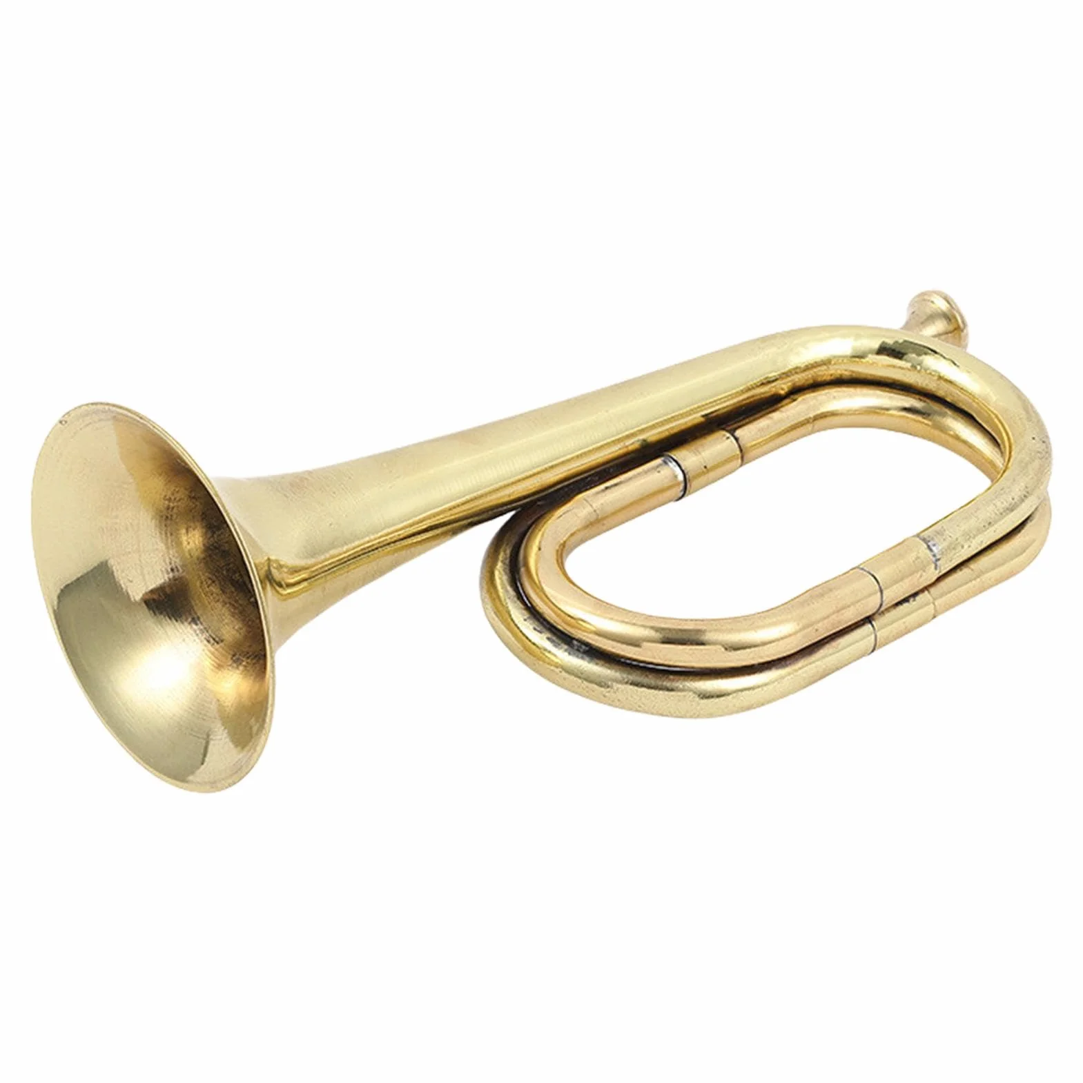 Gold Plated Pocket Trumpet Bugle for Beginners Band Orchestra Cavalry