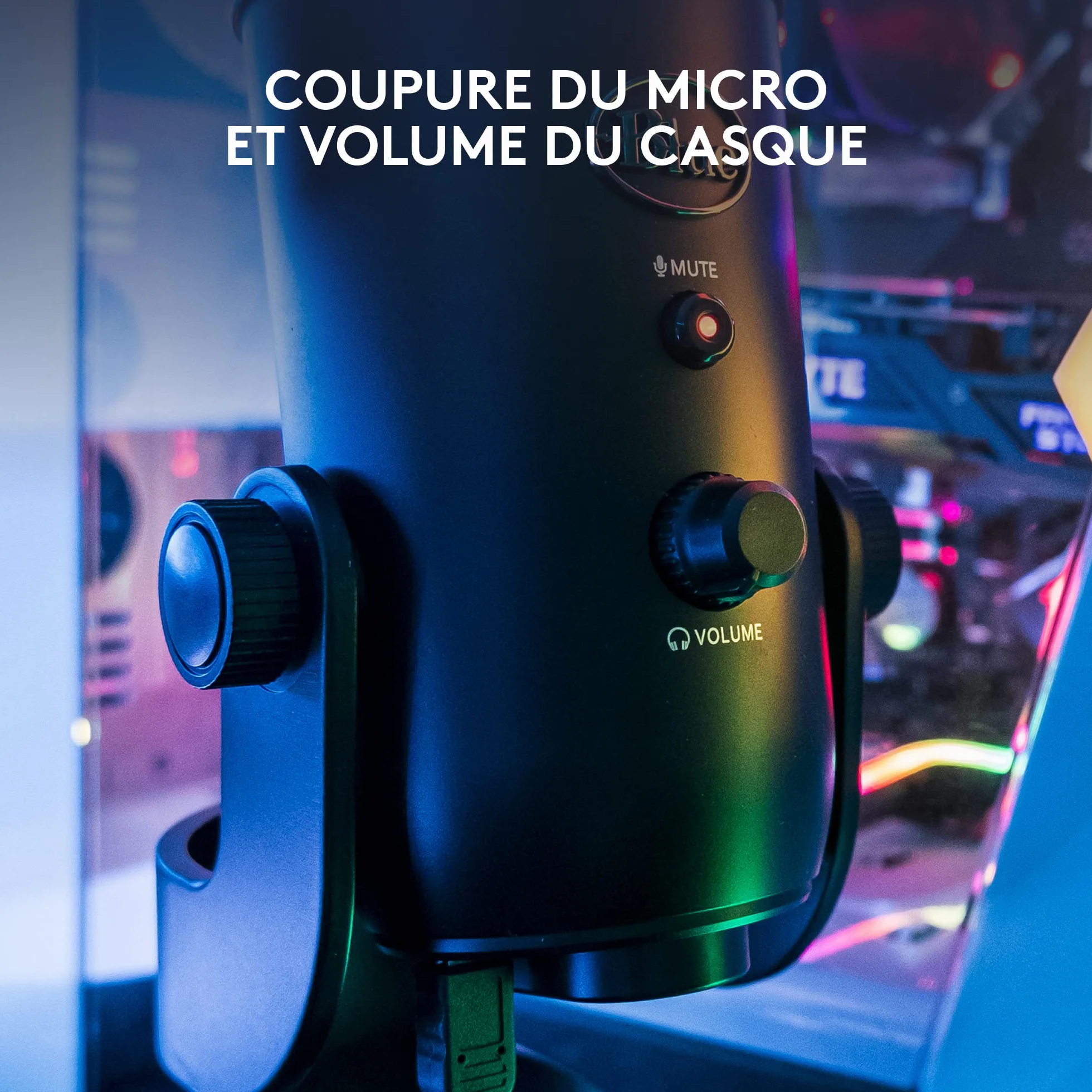 Logitech Blue Yeti Microphone USB pour Enregistrement Streaming Gaming Podcast PC Mac Noir