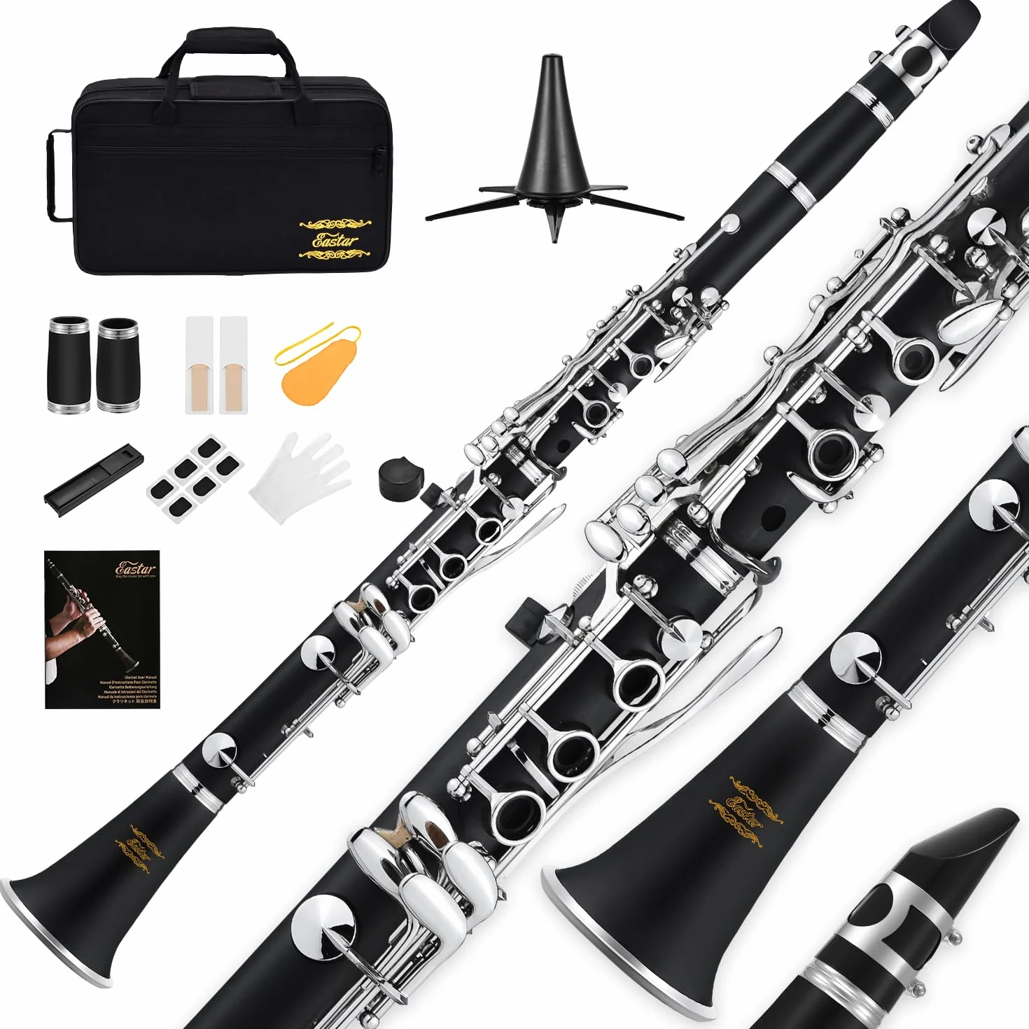 Eastar ECL-300 Black Ebonite B Flat Student Clarinet