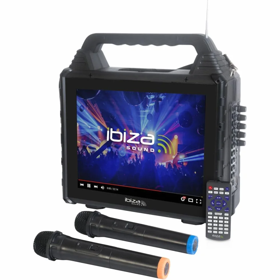 Ibiza Enceinte Karaoke sans Fil Nomade avec écran KARAVISION