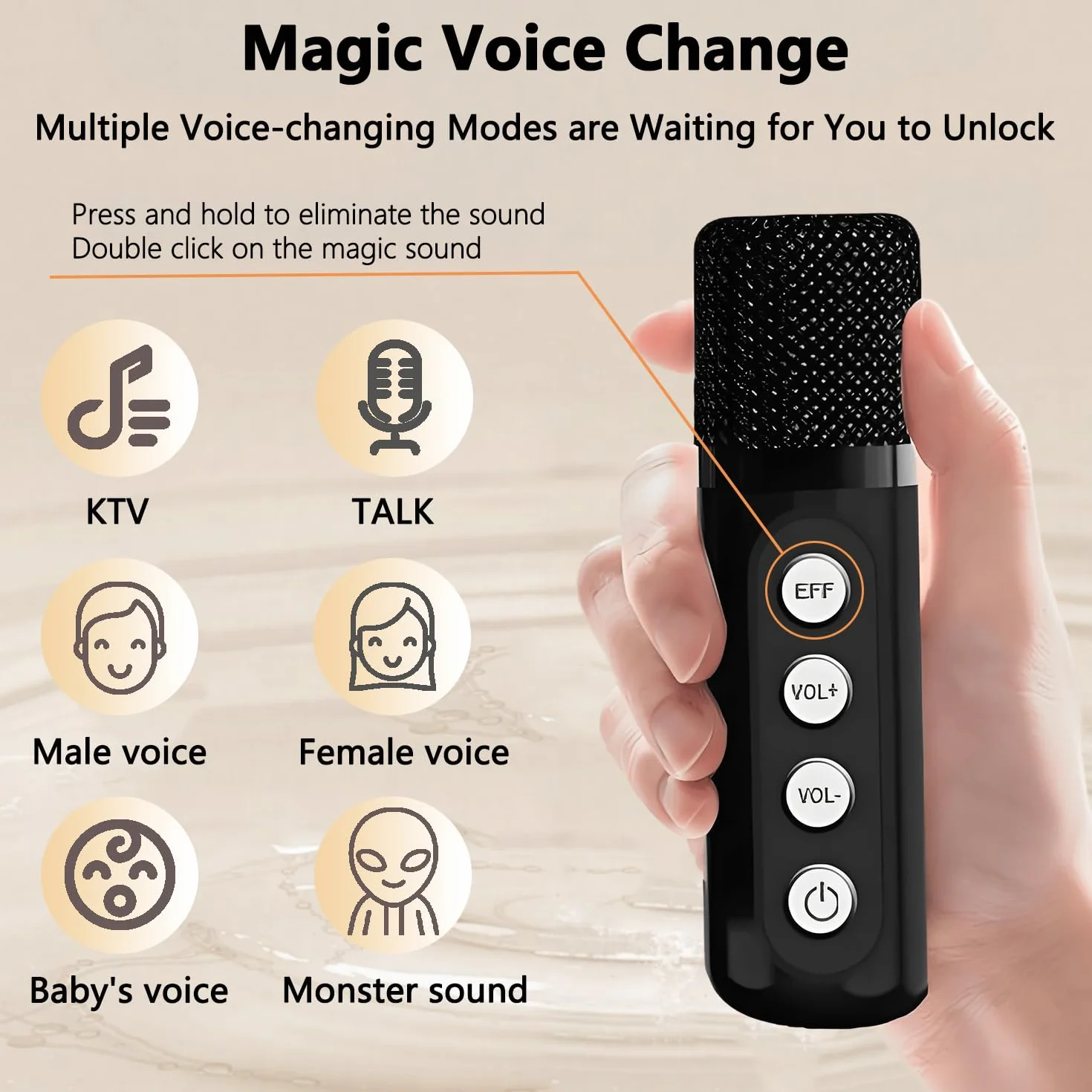 Machine de Karaoké avec 2 Microphones Sans Fil, Enceinte Bluetooth Portable avec Lumières LED pour Enfants Adultes