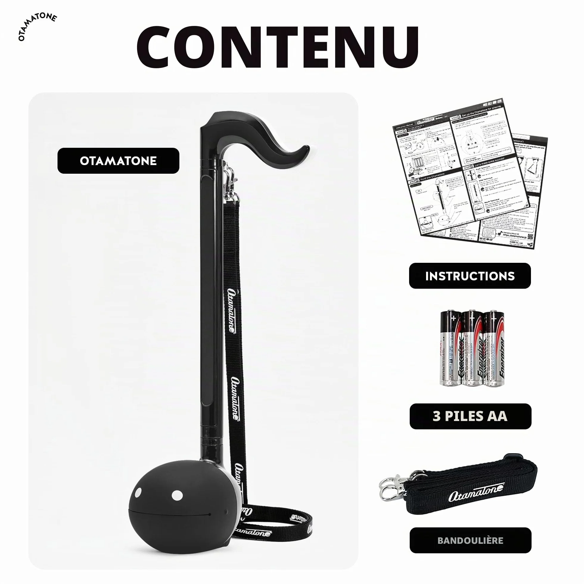Otamatone Deluxe Édition Anglaise - Instrument de Musique Électronique Japonais Noir, Maywa Denki