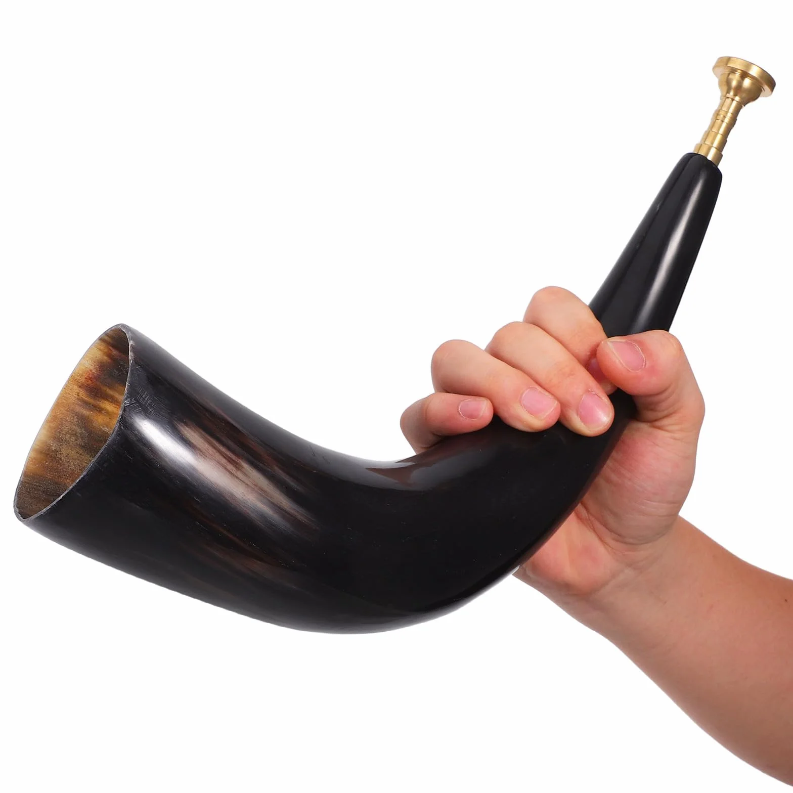 Corne Viking en Véritable Bœuf Compacte, Accessoire Costume Cosplay Pirate