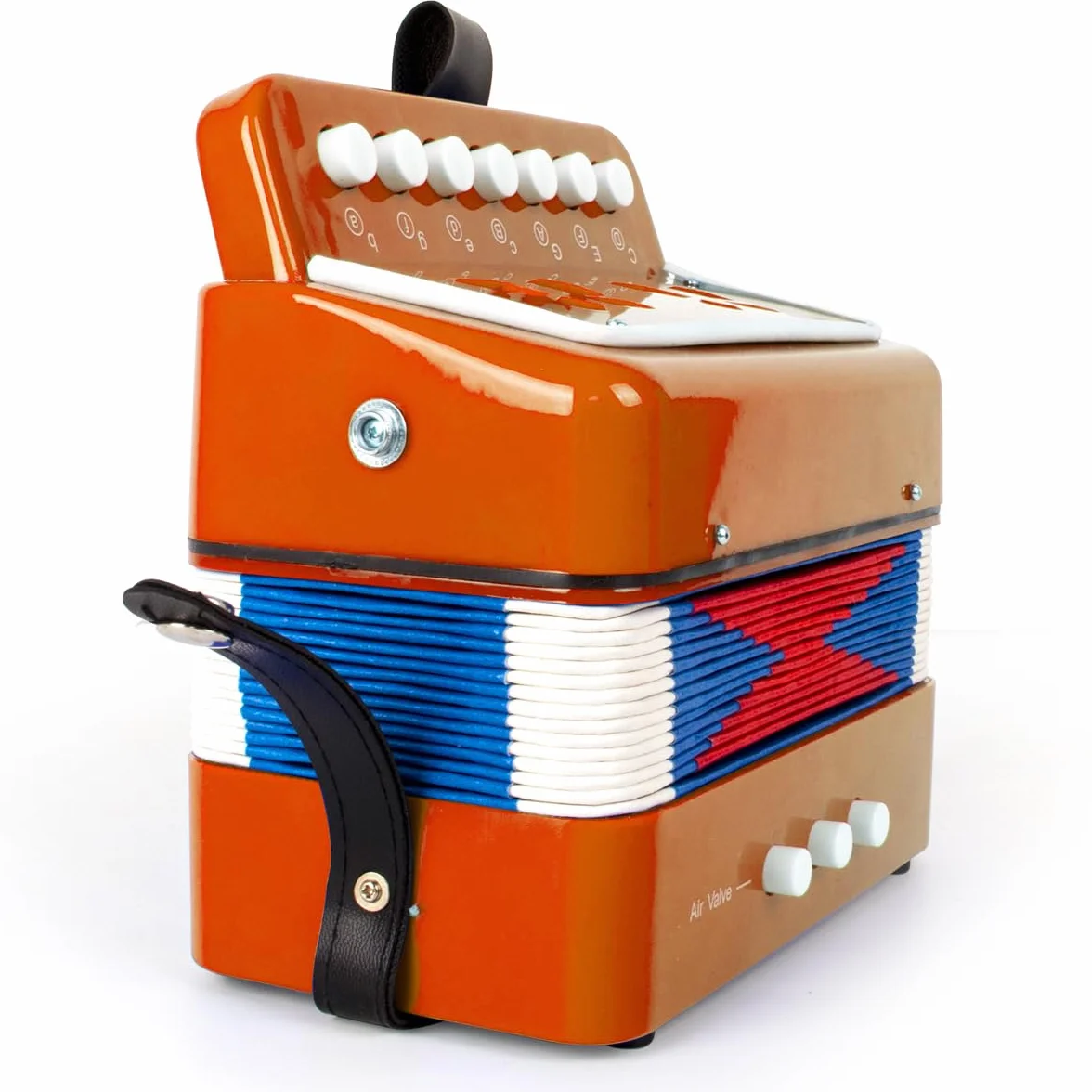Horse Accordéon à 10 touches pour enfants débutants orange