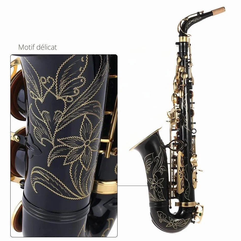 Saxophone Alto en laiton laqué doré, clé 82Z, avec accessoires