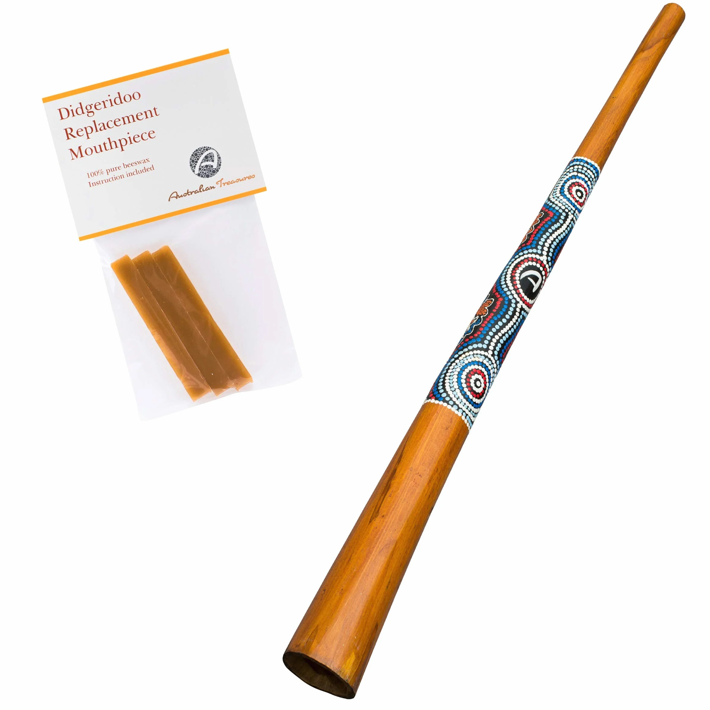 Didgeridoo pour débutants en bois avec cire d'abeille