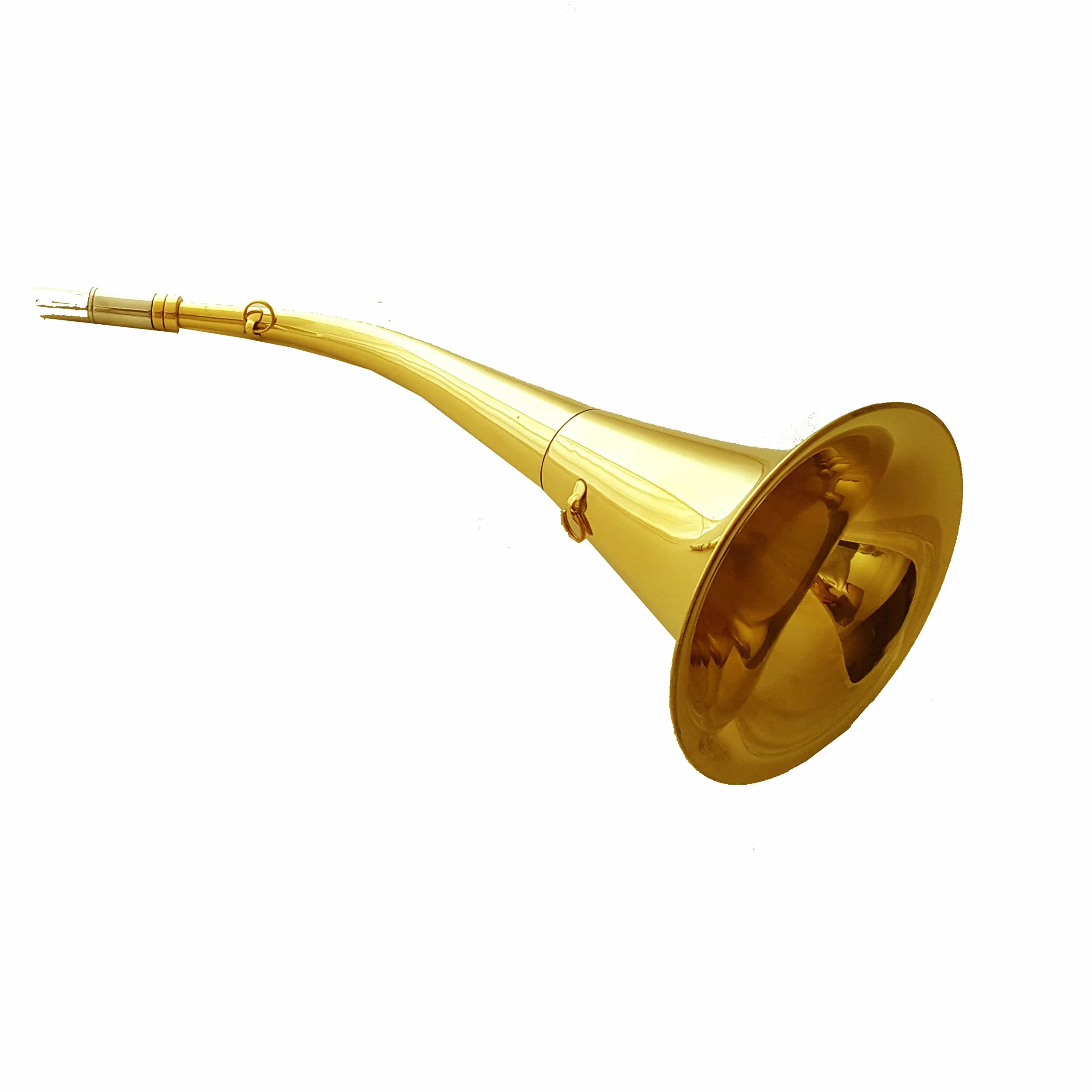 Trompette de chasse en Laiton Argenté Do avec Embouchure