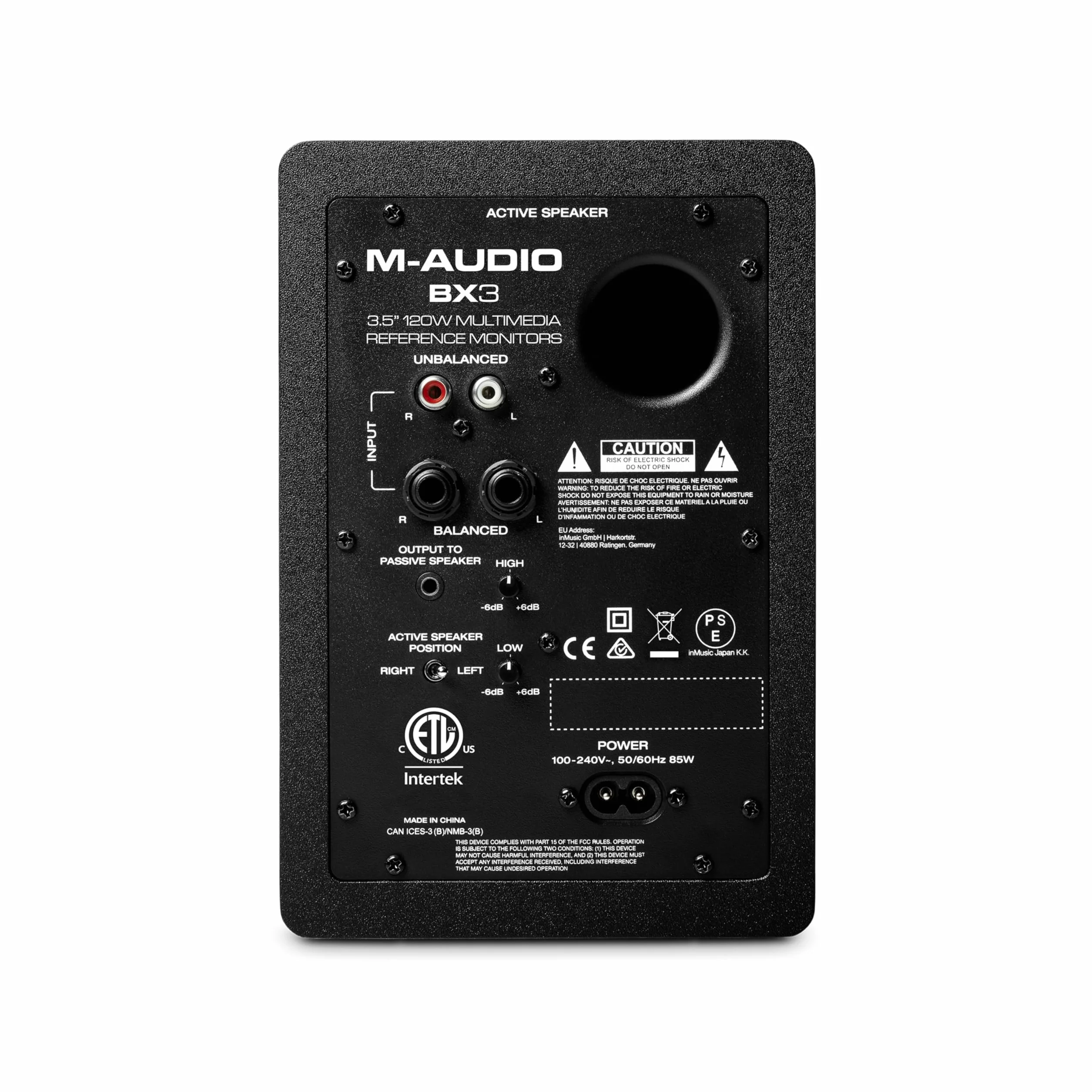 M-AUDIO BX3 Paire de Moniteurs de Studio 3.5 Pouces Enceintes PC HD avec Logiciel de Production Musicale