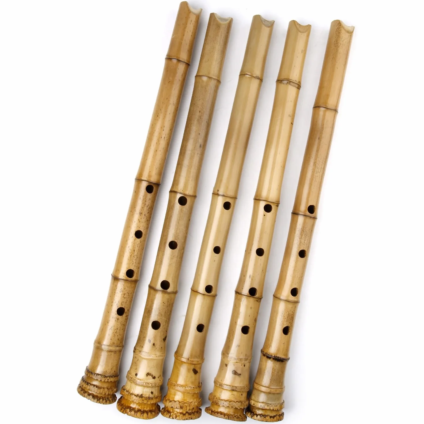 Shakuhachi D/E Flûte en bambou avec racine Instrument à vent 5 trous