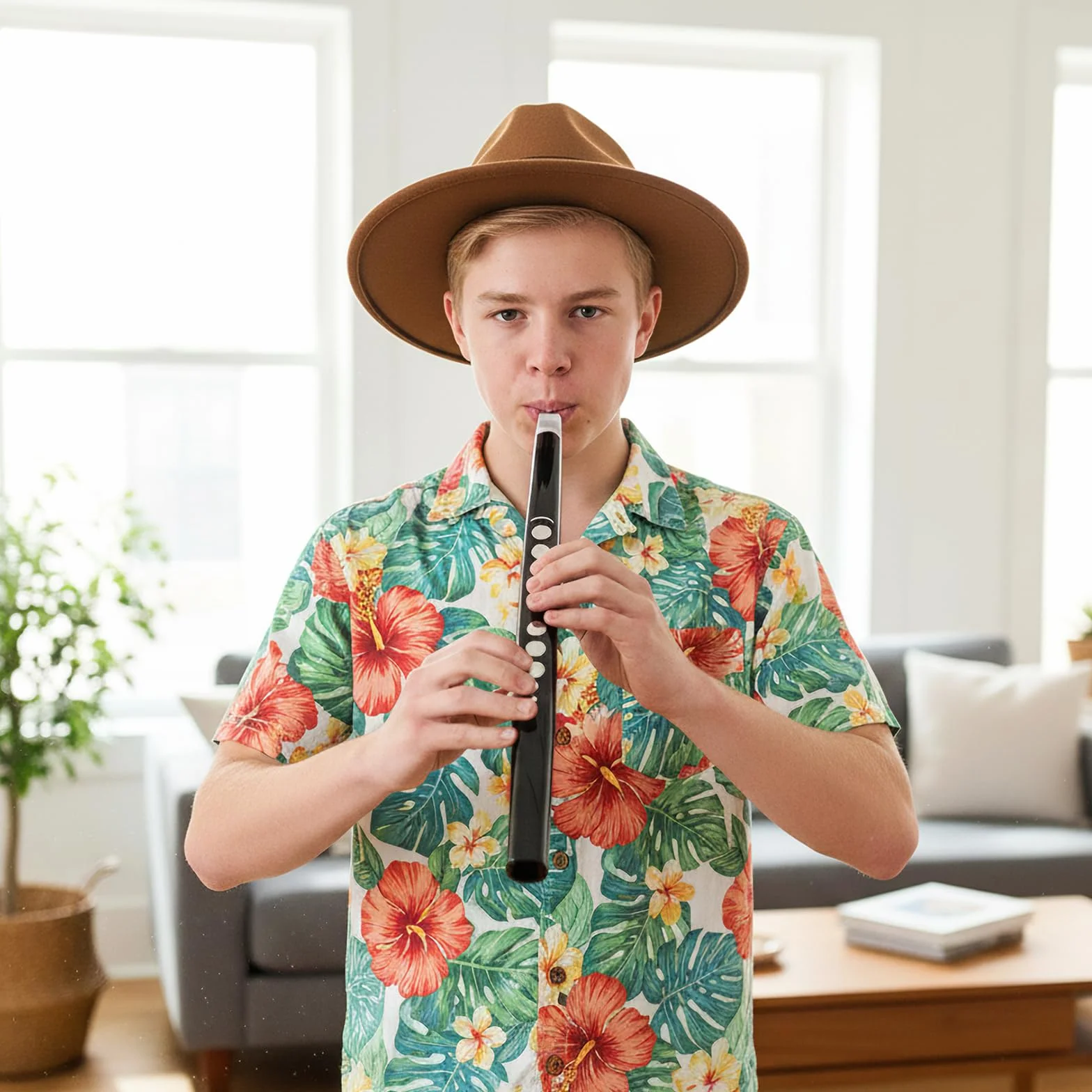 KOMFOTEU Saxophone Électronique MIDI Bluetooth USB 13 Notes 2 Doigts Portable avec Sac de Transport